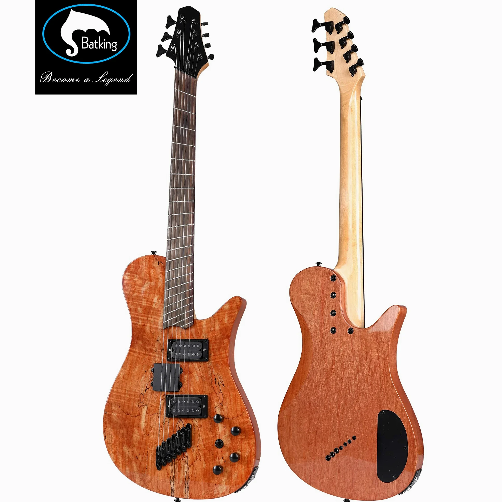 Batking Fanned Fret 7 corde (3 corde per basso+4 corde per chitarra) Chitarra elettrica