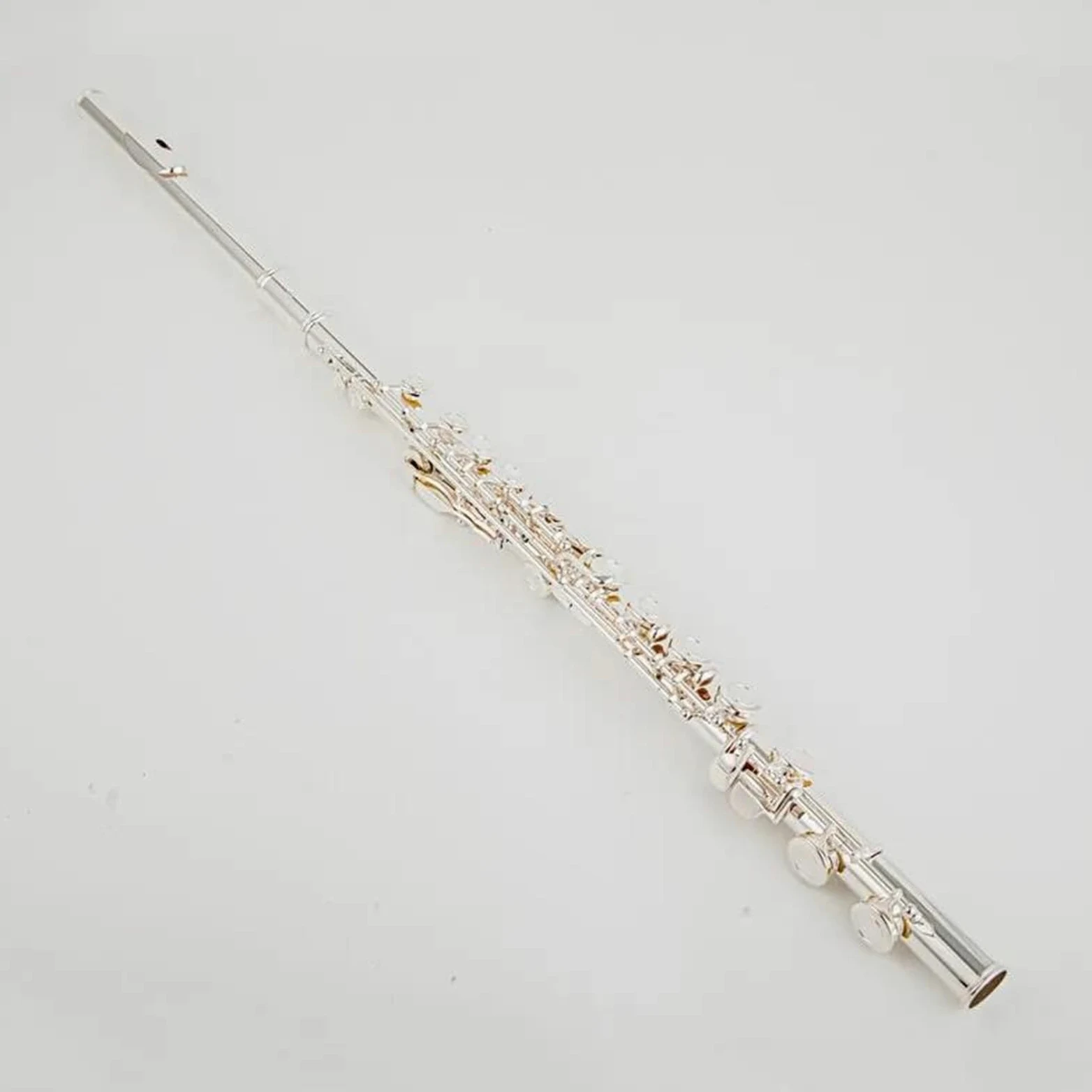 Flauto Traverso Flauto Placcato Argento 16 Chiavi Flauto Foro Aperto E-Mech Strumento Musicale