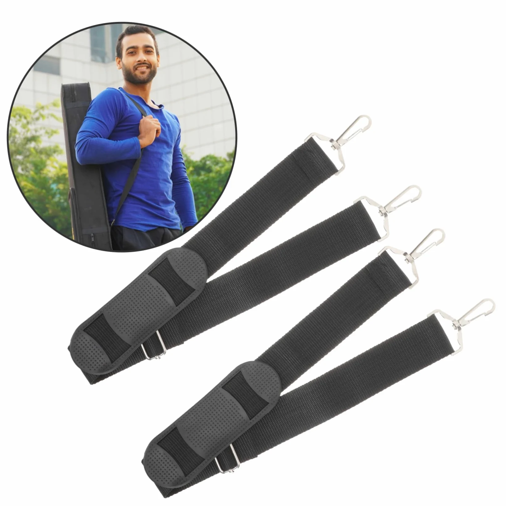 2 Pezzi Tracolla per Custodia Violino Nero Regolabile Fibbia Metallica | Canvas Resistente allo Sporco, Pulizia Semplice, per Performance All'aperto, Accessorio in Coppia