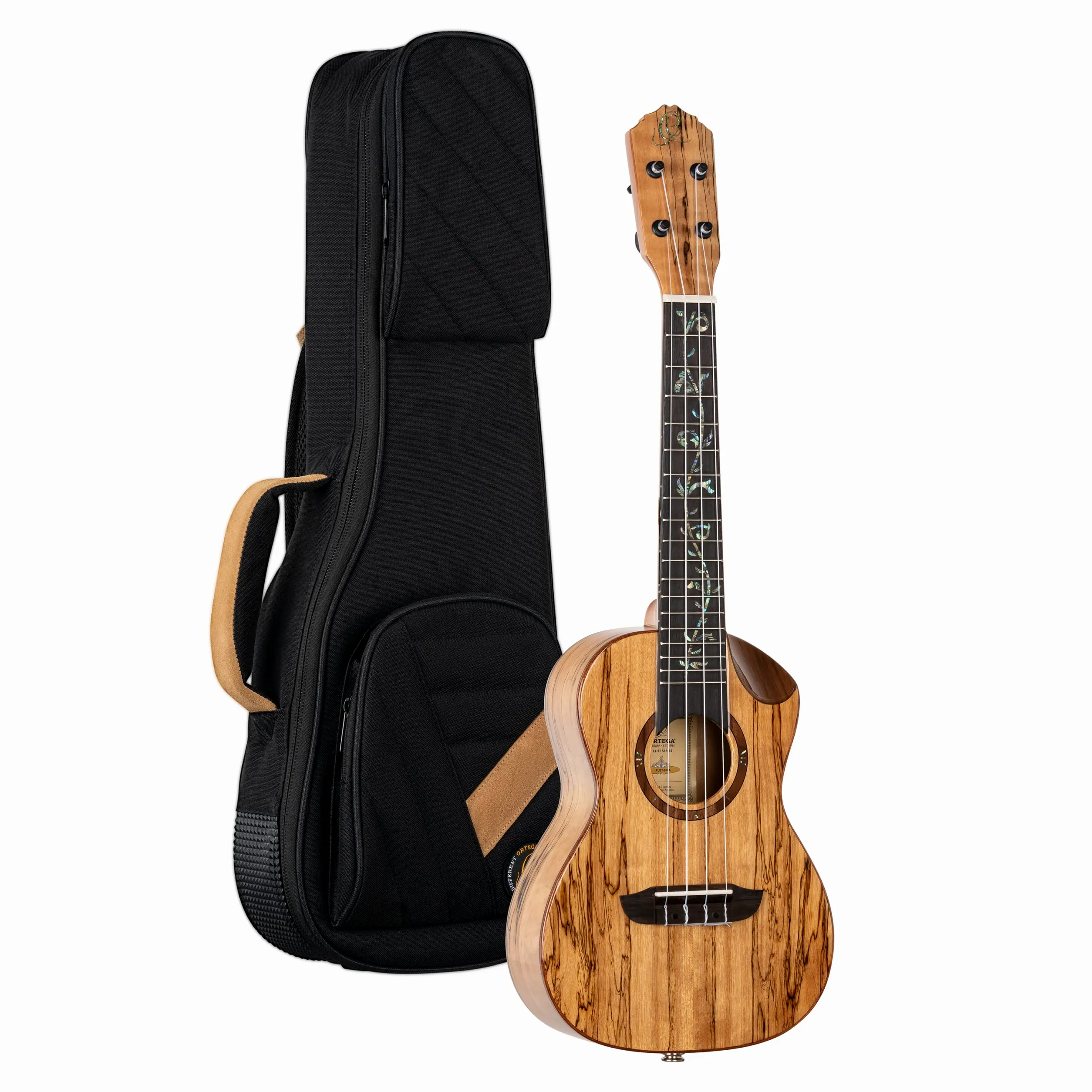 Ortega Guitars Ukulele Concerto Elettro-Acustico – Elite Series – Gig Bag Inclusa – Spalted Acero, Natural (RUET-SMA)