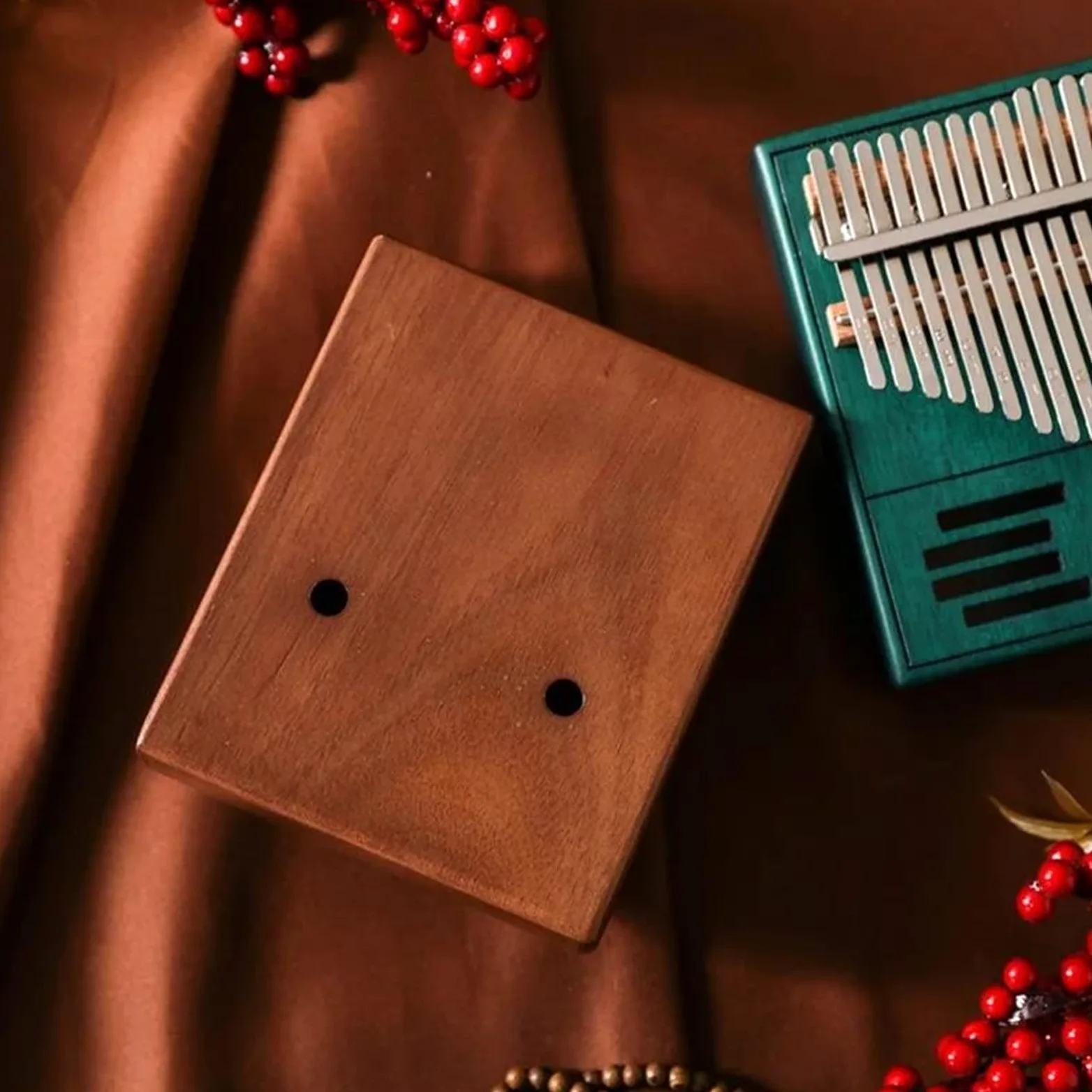 17 Tasti Kalimba Mogano Massello Africano Pollice Dito Pianoforte Suonare Con Chitarra Tastiera Strumenti Musicali In Legno(Blue with bag)