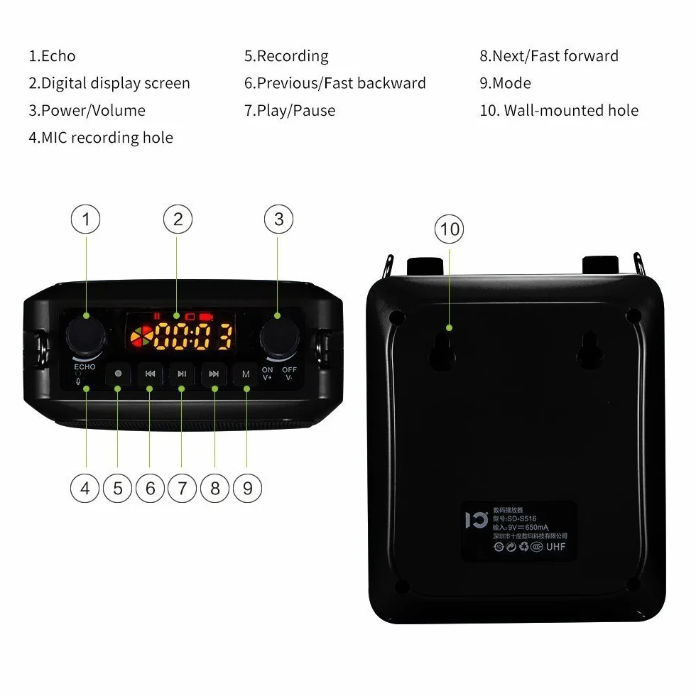 Amplificatore vocale con microfono portatile per insegnanti, mini amplificatore di voce 25W Batteria ricaricabile 4000mah Sistema PA per insegnanti, guida turistica, allenatori, presentatori