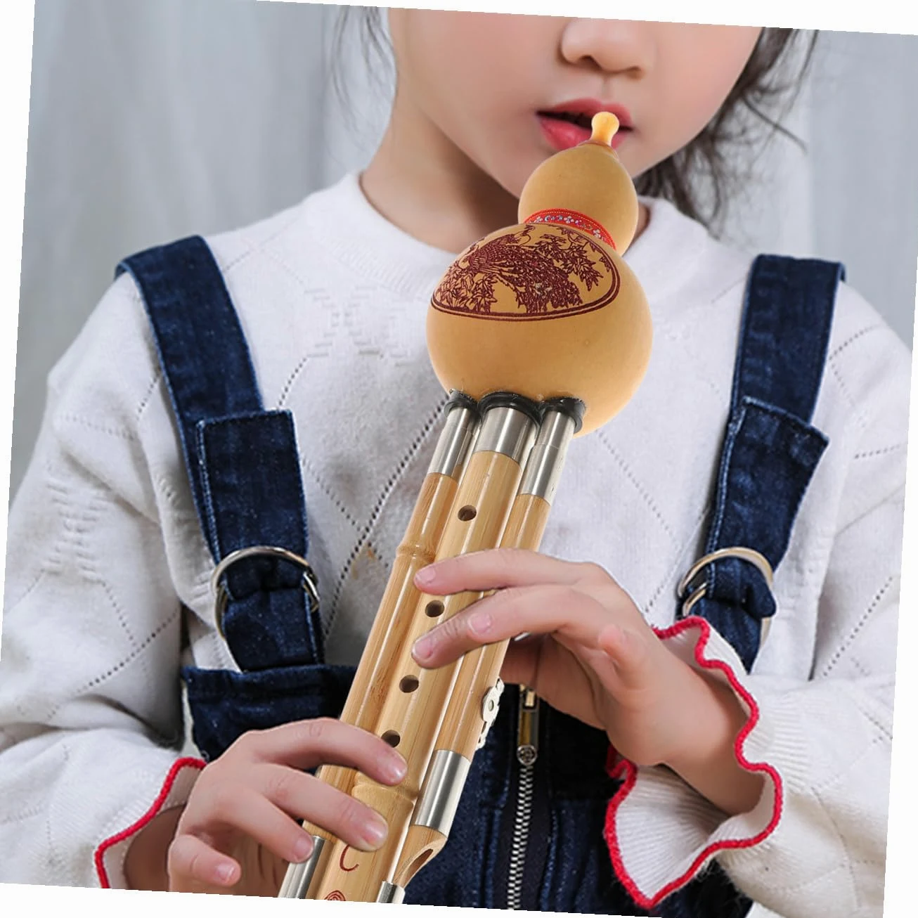 PRETYZOOM Hulusi Strumento Musicale Etnico Cinese in Zucca e Bambù Chiave Do per Principianti e Amanti della Musica Esecuzione a Tre Toni Naturalmente Realizzato Stili multipli