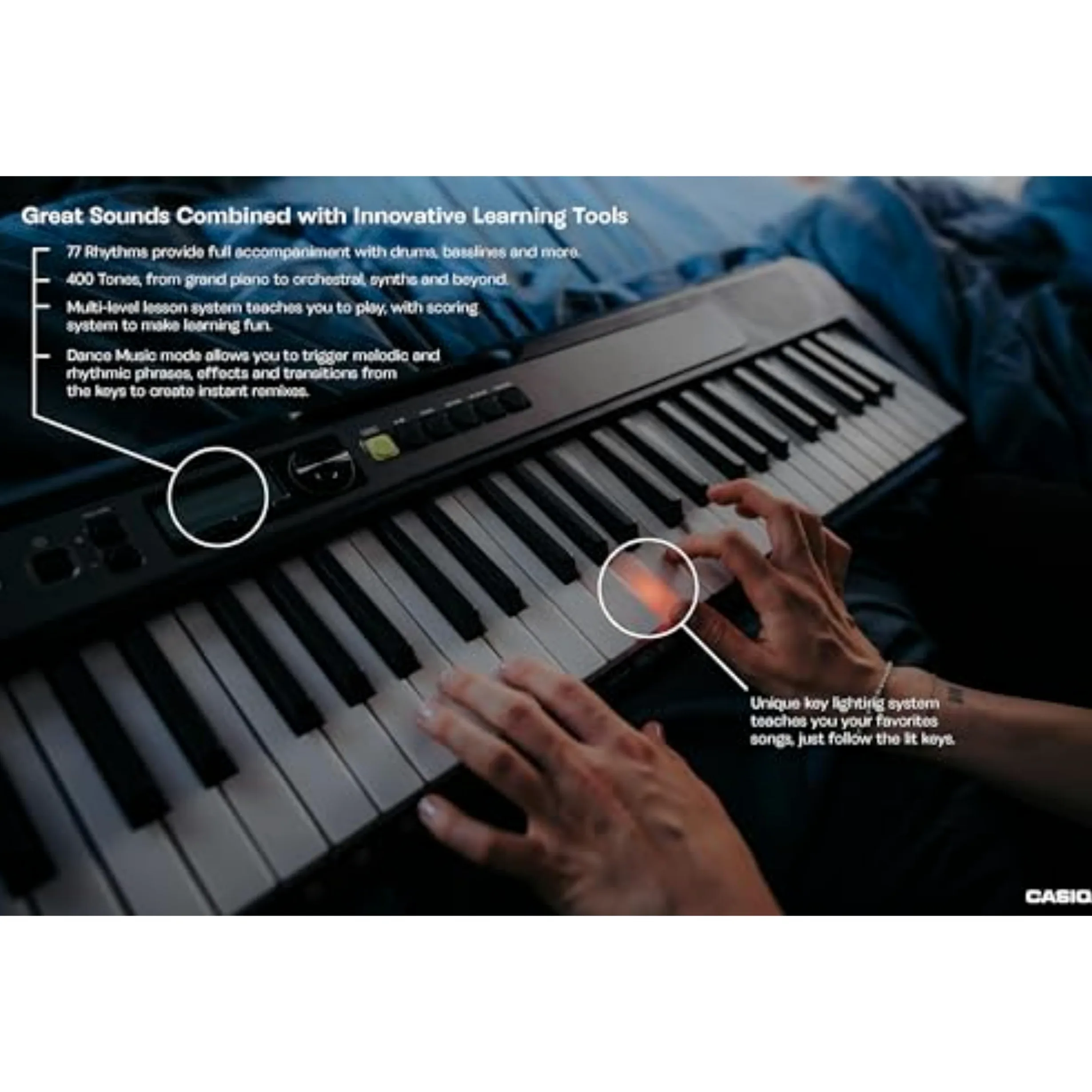 Casio, tastiera portatile a 61 tasti con USB (LK-S250)