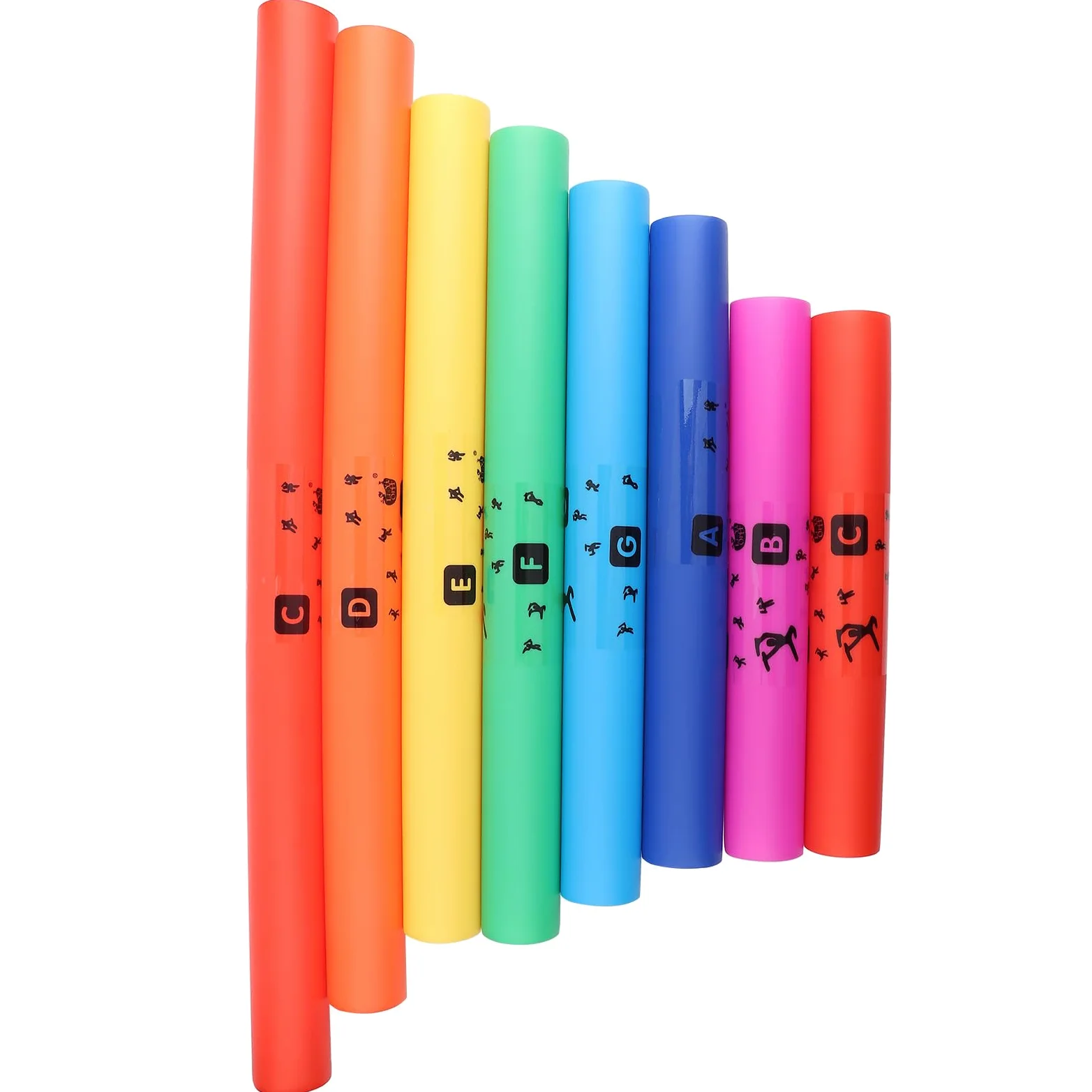 Alomejor Tubi Sonori Orff, Kit di Strumenti a Percussione in Plastica da 8 Pezzi con Tubi di Ottava Colorata per Giocattoli Musicali e Strumenti Educativi per Bambini