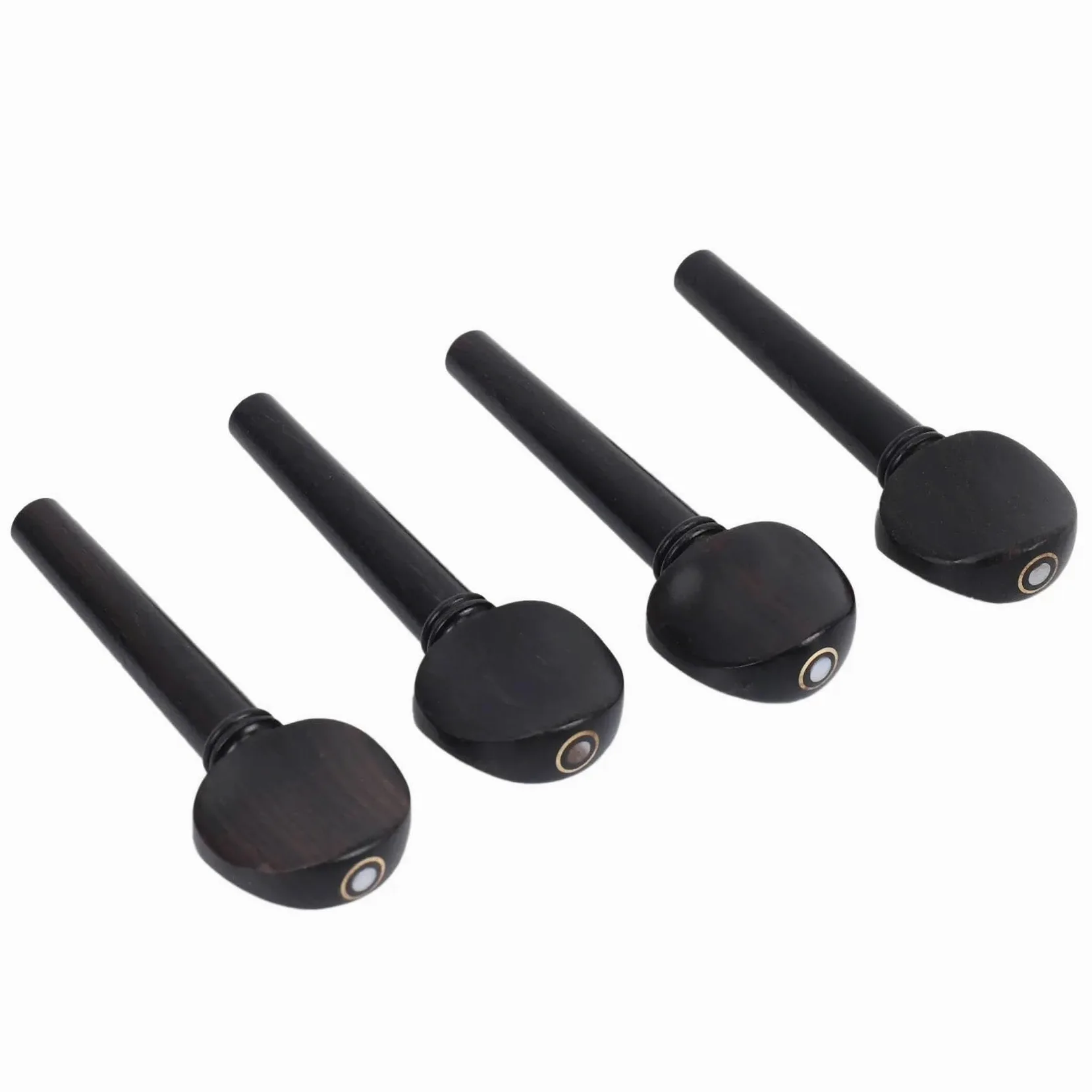 Un set di accessori per violino 4/4 in legno di ebano naturale di 4 pezzi di pioli e perni di coda 4 pezzi di accordatori dorati fini. pezzi di ricambio per violino