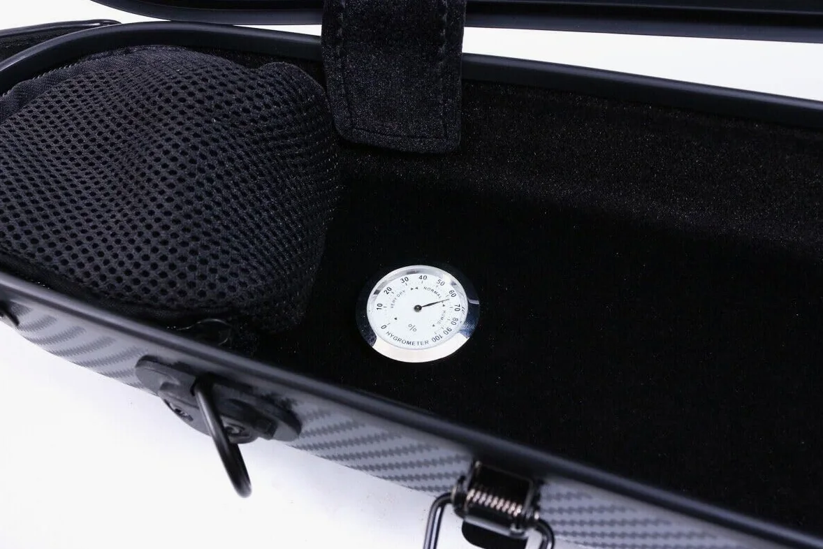 Custodia rigida per violino 4/4, leggera, in fibra di carbonio, robusta, protettiva, con cinghie posteriori regolabili e comoda fibbia di bloccaggio, 1,54 kg, rosa (black)