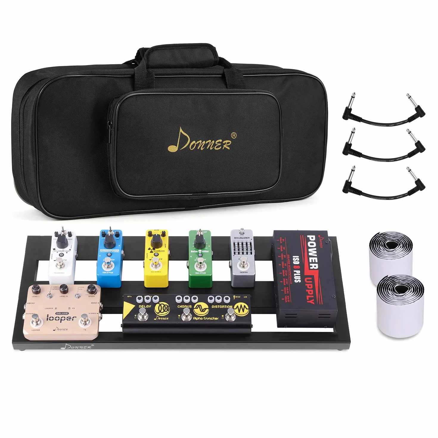Donner DB-2 Pedalboard Pedaliera in alluminio per Effetti a Pedale con Custodia, 510 * 200 * 30 MM