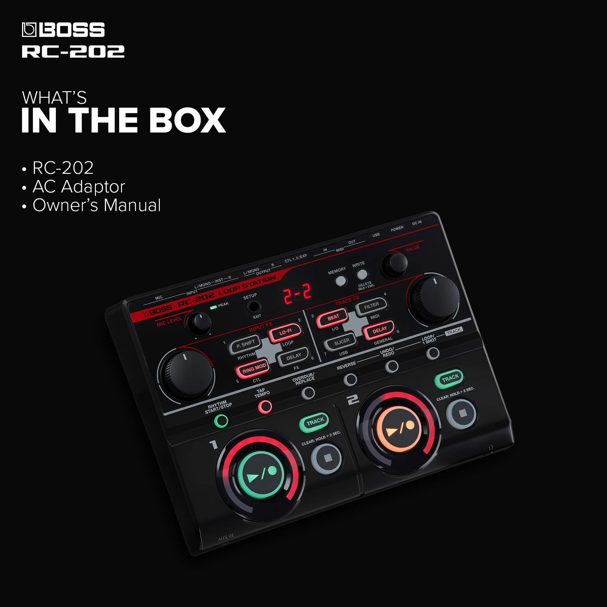 BOSS RC-202 Compact Tabletop due binari Loop Station (RC-202)
