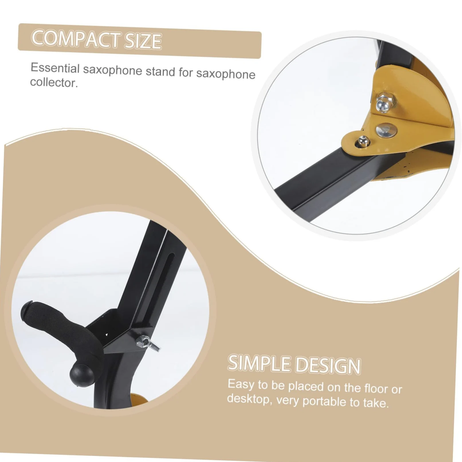 Supporto Pieghevole per Sassofono Tenore e Contralto Porta Sax Stabile e Leggero con Rack Multifunzionale per Clarinetto e Flauto Accessorio Strumento Musicale Portatile