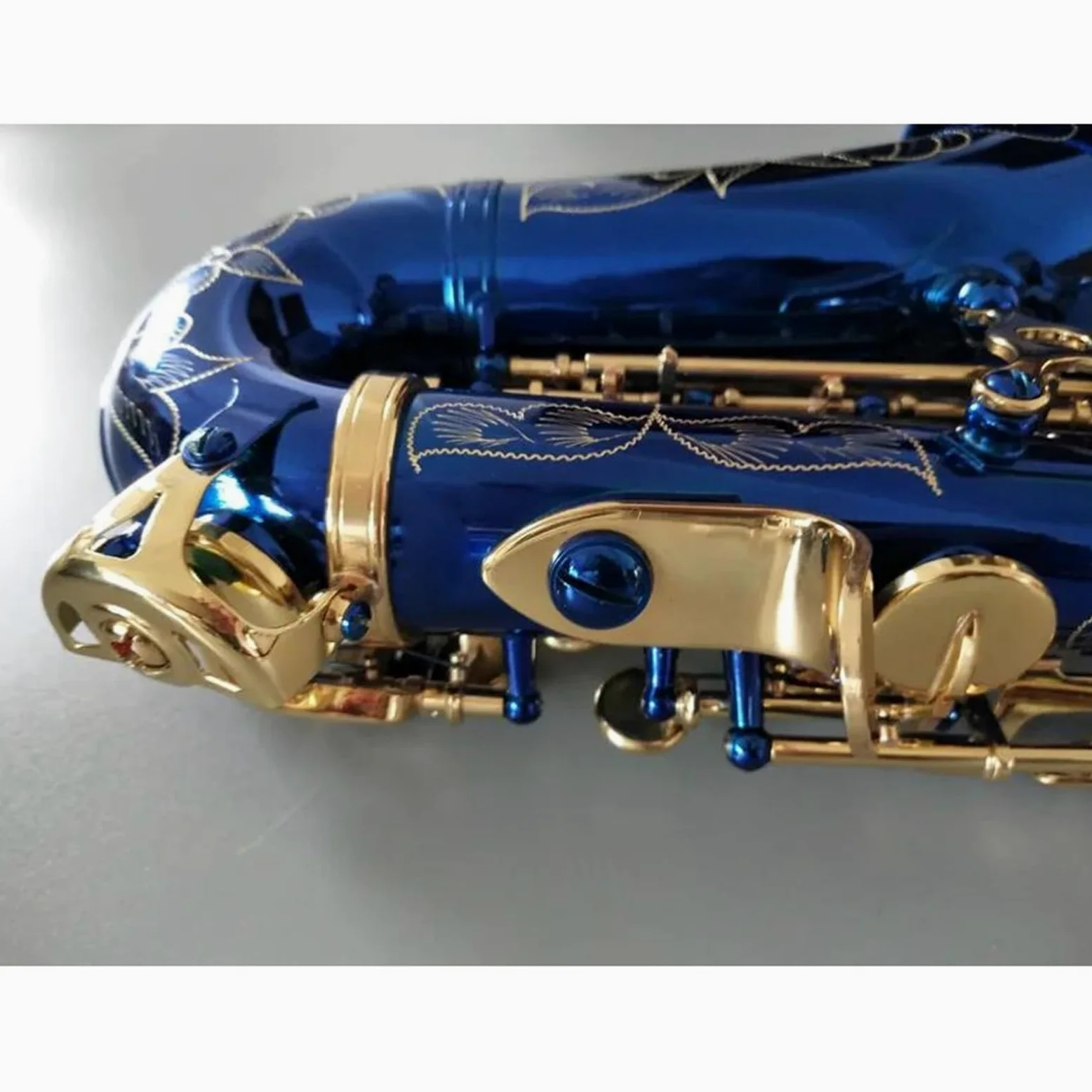 sassofono Sassofono Soprano Curvo Blu B Piatto In Ottone Nero Oro Sax Con Custodia Per Bocchino