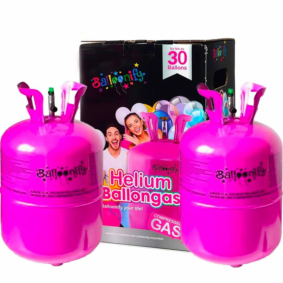 Bombola di gas elio 0,20 m³ elio per 30 palloncini, bottiglia usa e getta con gas elio, ideale per compleanni, feste, matrimoni, palloncini | bombola di gas usa e getta riciclabile