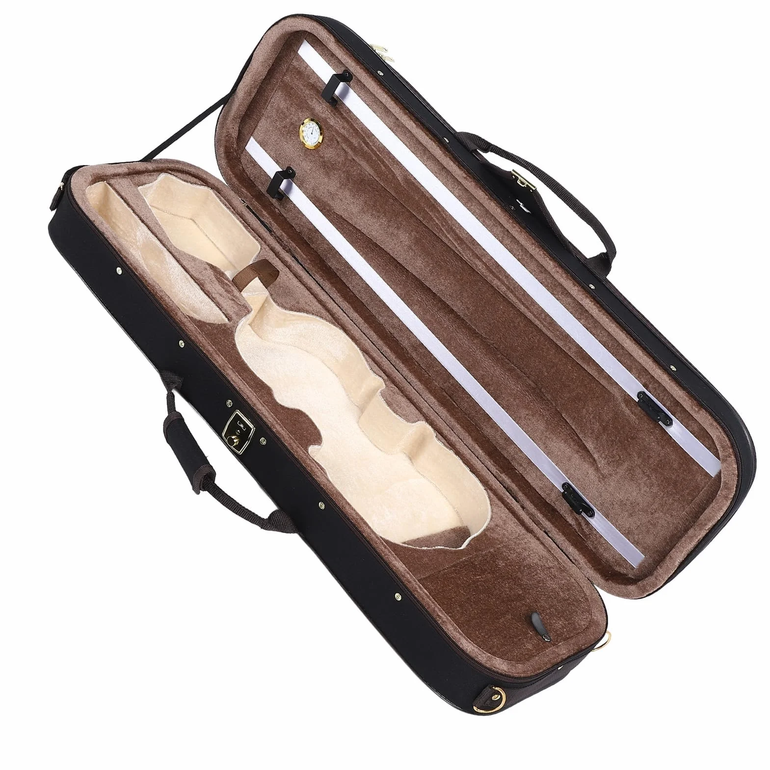 Scatola per Violino di Dimensioni 4/4 con Igrometro Custodia Rigida per Violino Zaino Custodia Protettiva per Strumenti Musicali in Tessuto Oxford