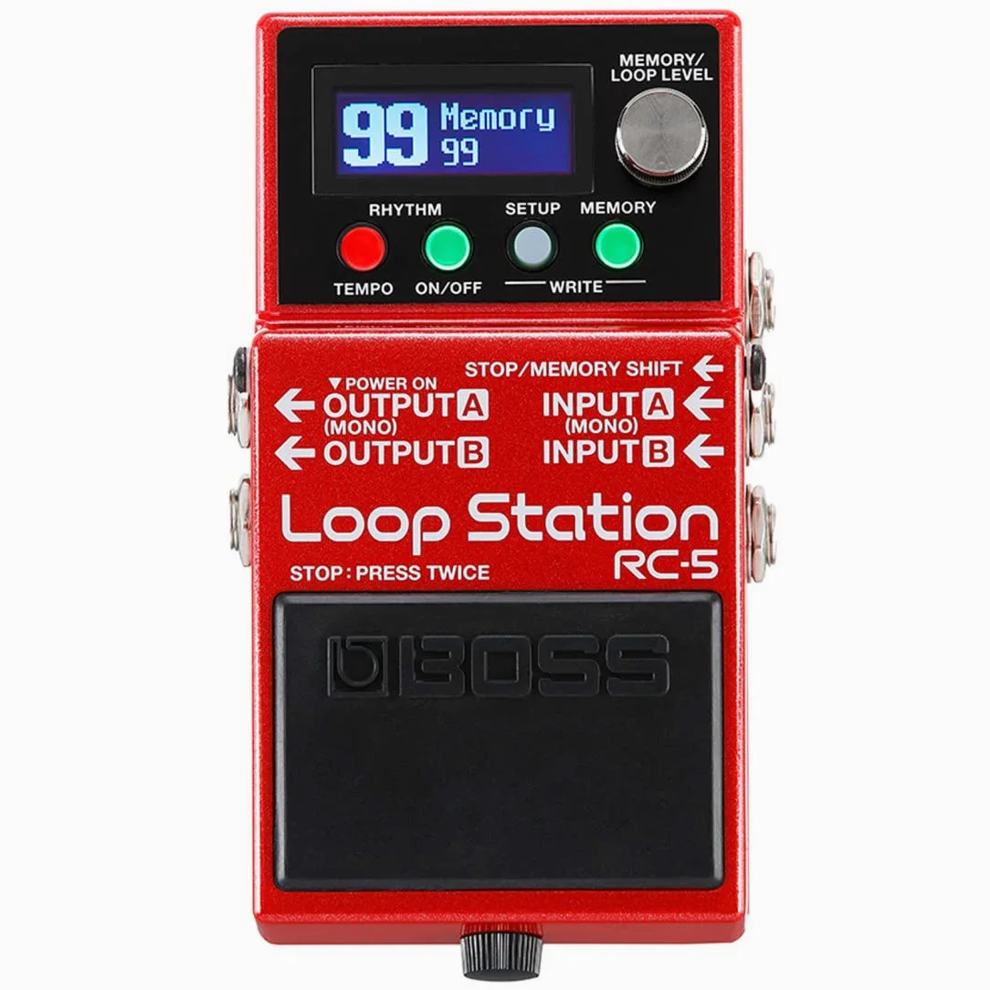 Boss RC-5 Loop Station - Dispositivo per effetti a pedale + alimentatore Keepdrum 9 V