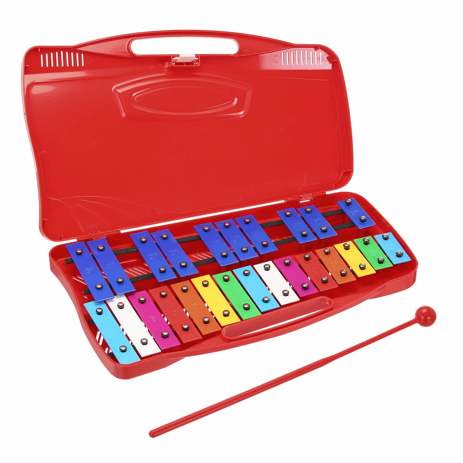 QUARKZMAN 25 Note Xilofono Professionale Xilofono Percussione Strumenti Musicali Strumento Didattico Musicale, Rosso