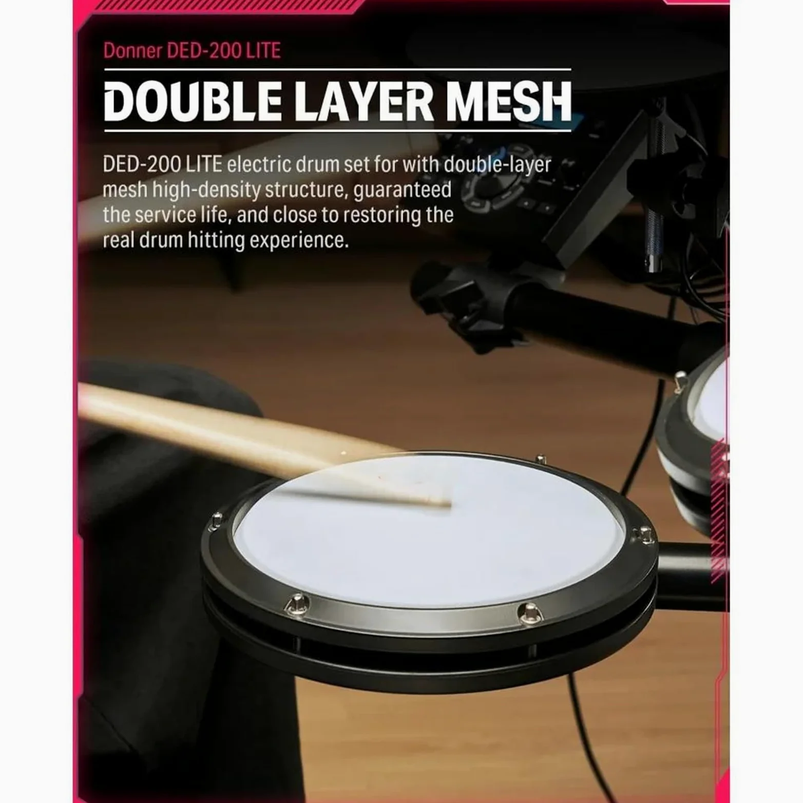 Batteria elettrica Kit batteria elettronica per principianti con oltre 450 suoni USB MIDI Mesh Pad silenziosi Cuffie trono Principianti batteria elettronica