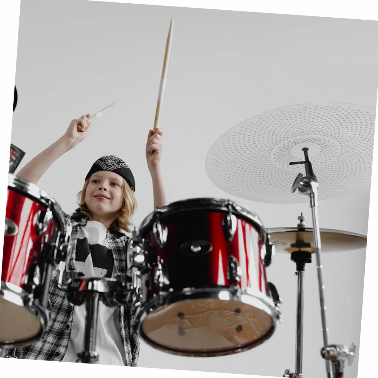 SUPVOX Piatti Silenziosi e Leggeri per Batteria in Lega Argento Set 2 Pezzi Riduzione Rumore Accessori Musicali per Jazz e Performance Acustiche