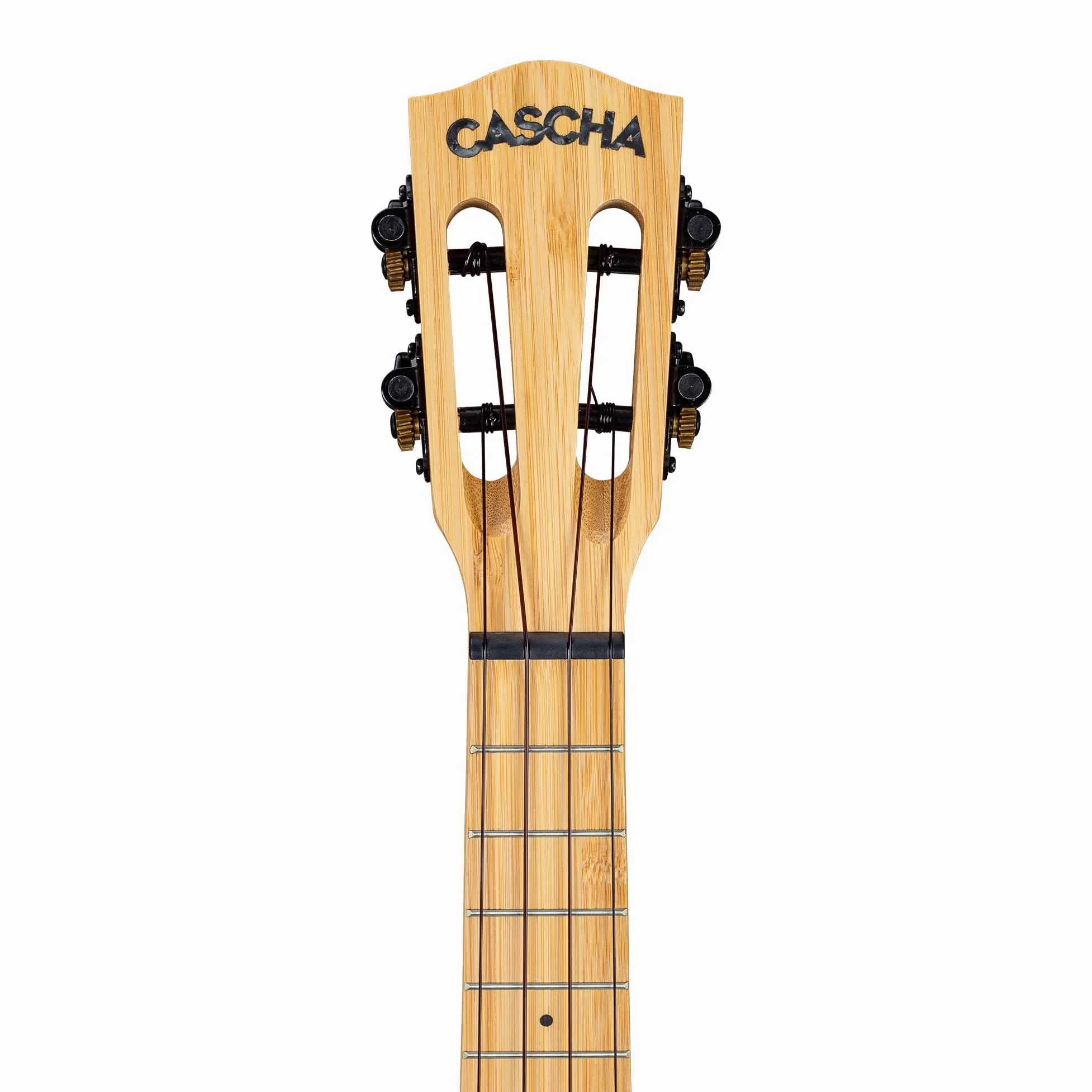 Cascha Ukulele soprano bambù naturale per adulti e bambini, con 3 plettri e custodia imbottita, ukulele in bambù per principianti o esperti, corde in carbonio di alta qualità
