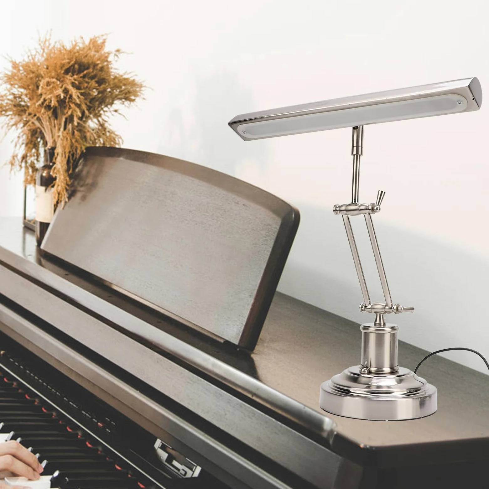 GOWENIC Lampada per Pianoforte retrò, Supporto per Lampada per Pianoforte retrò Dimmer a Tre Posizioni, Lampada per Pianoforte Pendente retrò Dal Design a Doppio Braccio, Lampada da