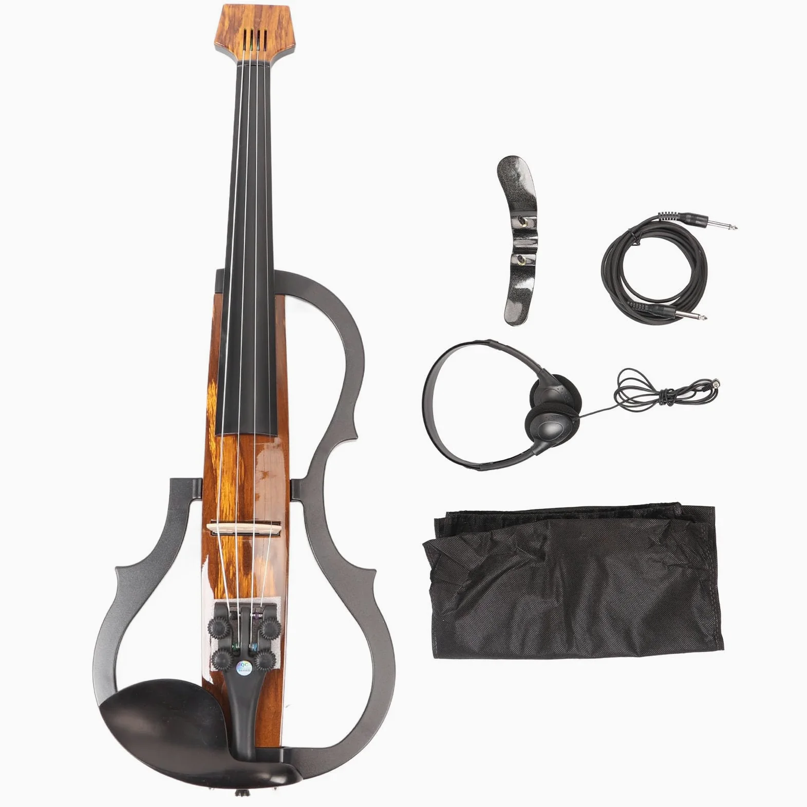 Violino elettrico silenzioso full size 4/4 con corpo in fibra di carbonio, timbro regolabile, pickup integrato e connettività del metodo audio per la pratica quotidiana