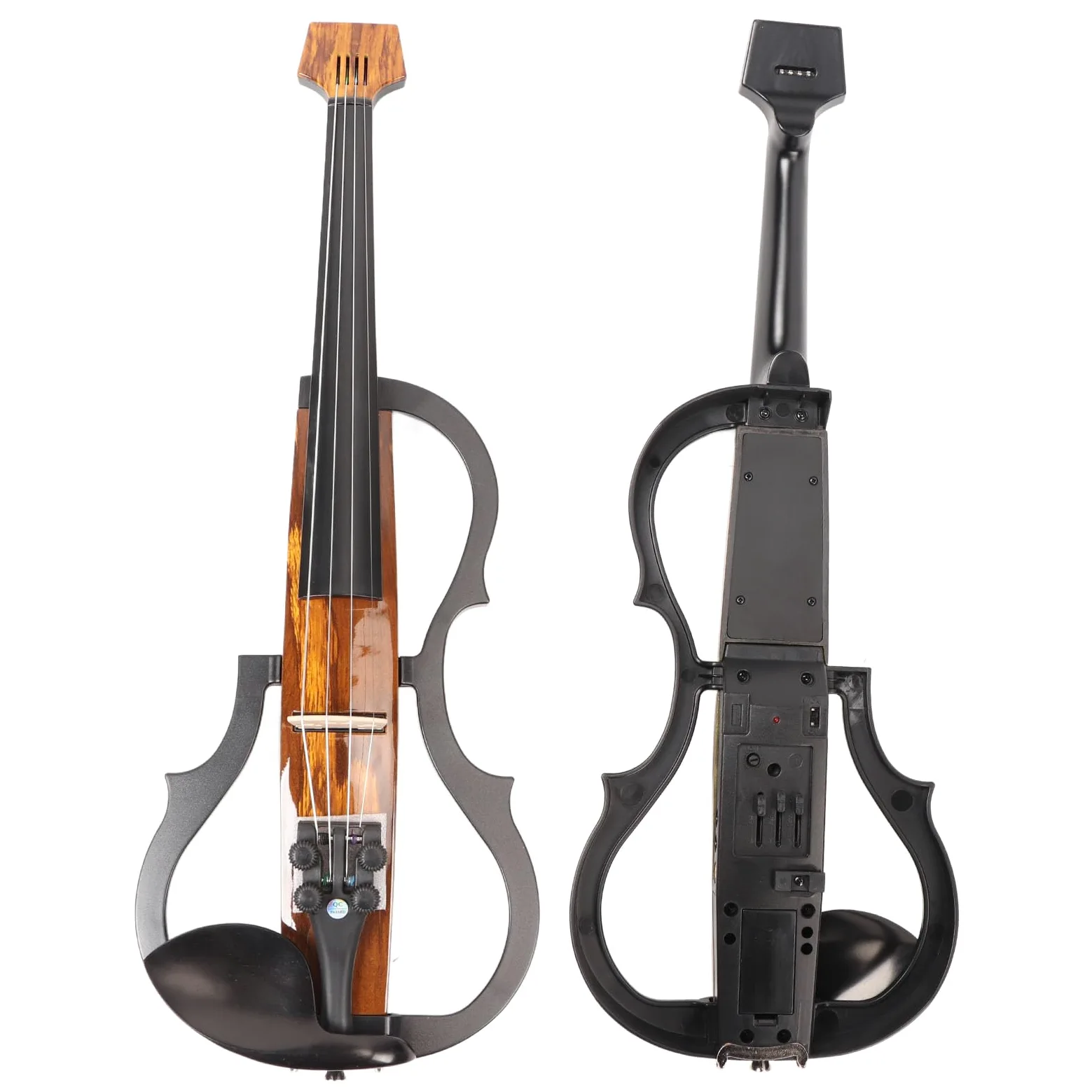 Violino Elettrico Violo Elettrico Silenzioso per le Prestazioni dei Principianti in Fibra di Legno di Colore in Legno di Colore Scuro