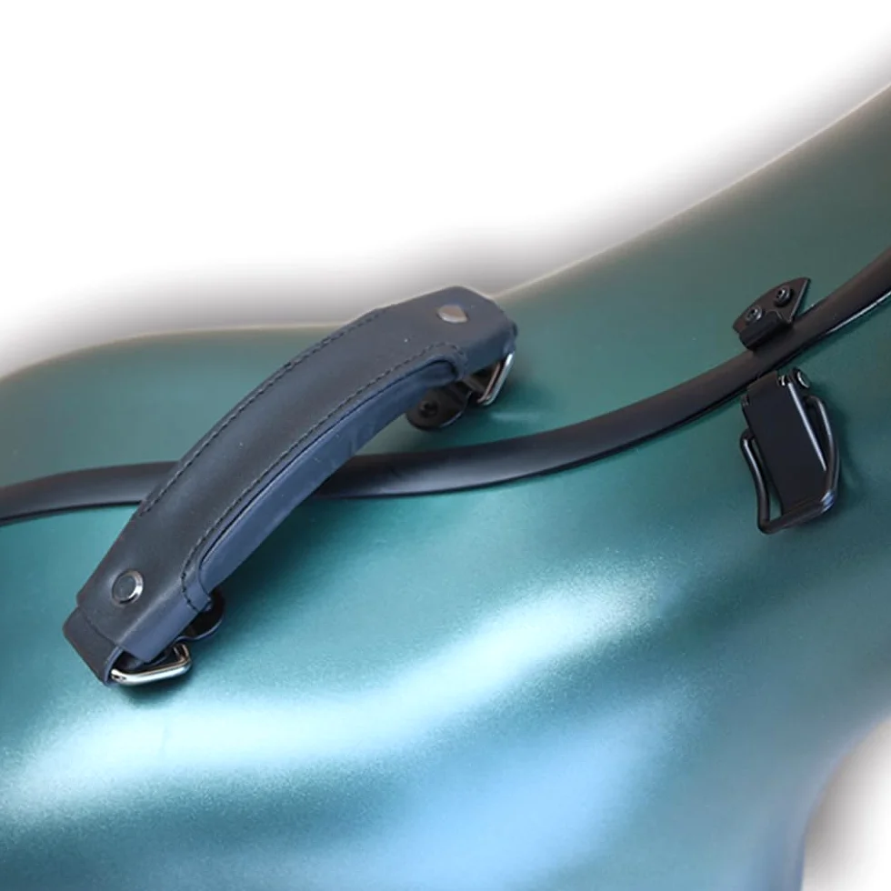 Colorful Advance - Custodia per violoncello 4/4, in fibra di carbonio, con ruote, resistente, verde scuro, Verde scuro