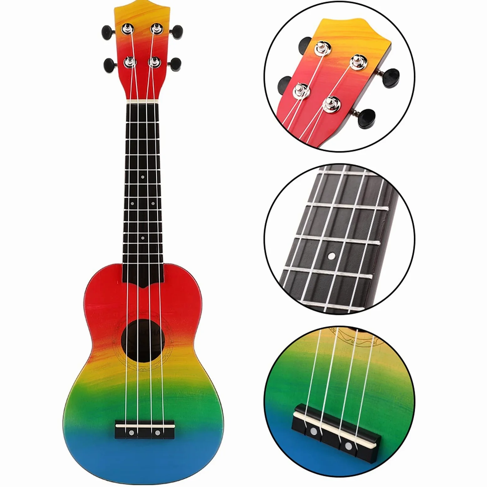 Ukulele 21 Pollici Ukulele in Legno 4 Corde Chitarra Portatile 21 '' Chitarra Chitarra Mini Chitarre per Principianti Regalo per Bambini Concerto Ukulele