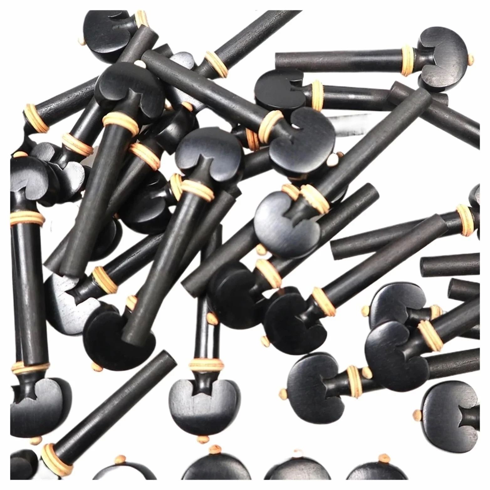 Piroli Per Violino 50 pezzi 4/4 chiavi for accordatura di corde violino, avvolgitore for, intarsi in legno ebano, anello in bosso, dimensioni standard