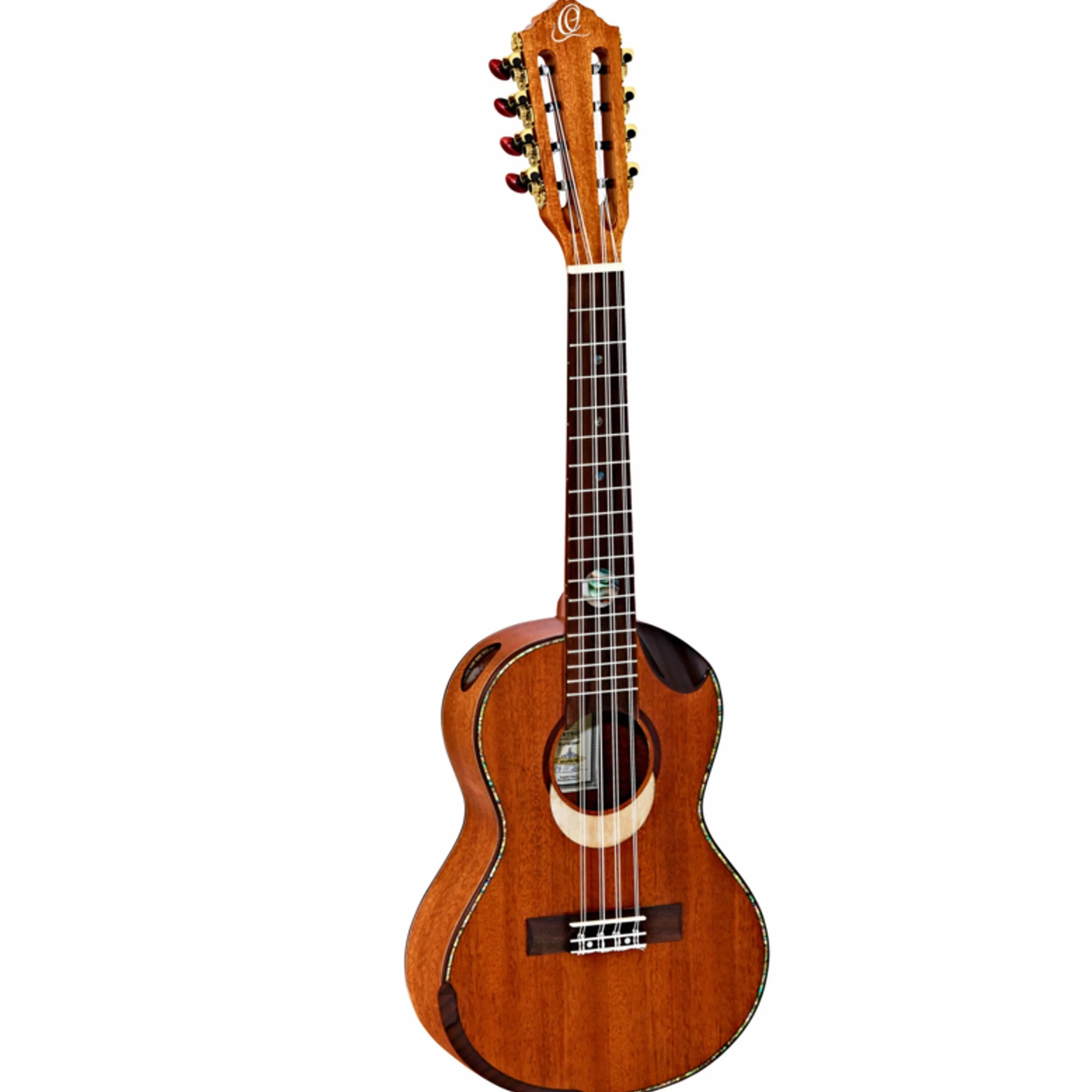 Ortega Guitars Ukulele Tenore Acustico – 8 Corde, 2 Buche – Custom Built Series – Gig Bag Inclusa – Mogano, Natural (ECLIPSE-TE8)