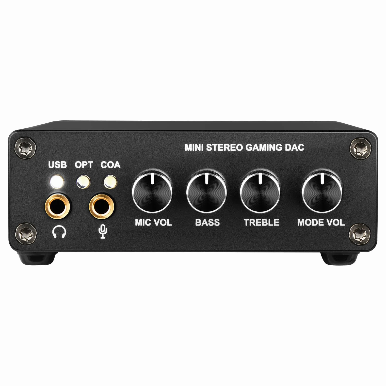 Depusheng GI2 Scheda audio esterna USB da gaming, amplificatore per cuffie DAC, adattatore audio in alluminio da 3,5 mm, uscita TRS RCA, ingresso ottico, controllo del volume, per PC, PS4, Xbox, Mac