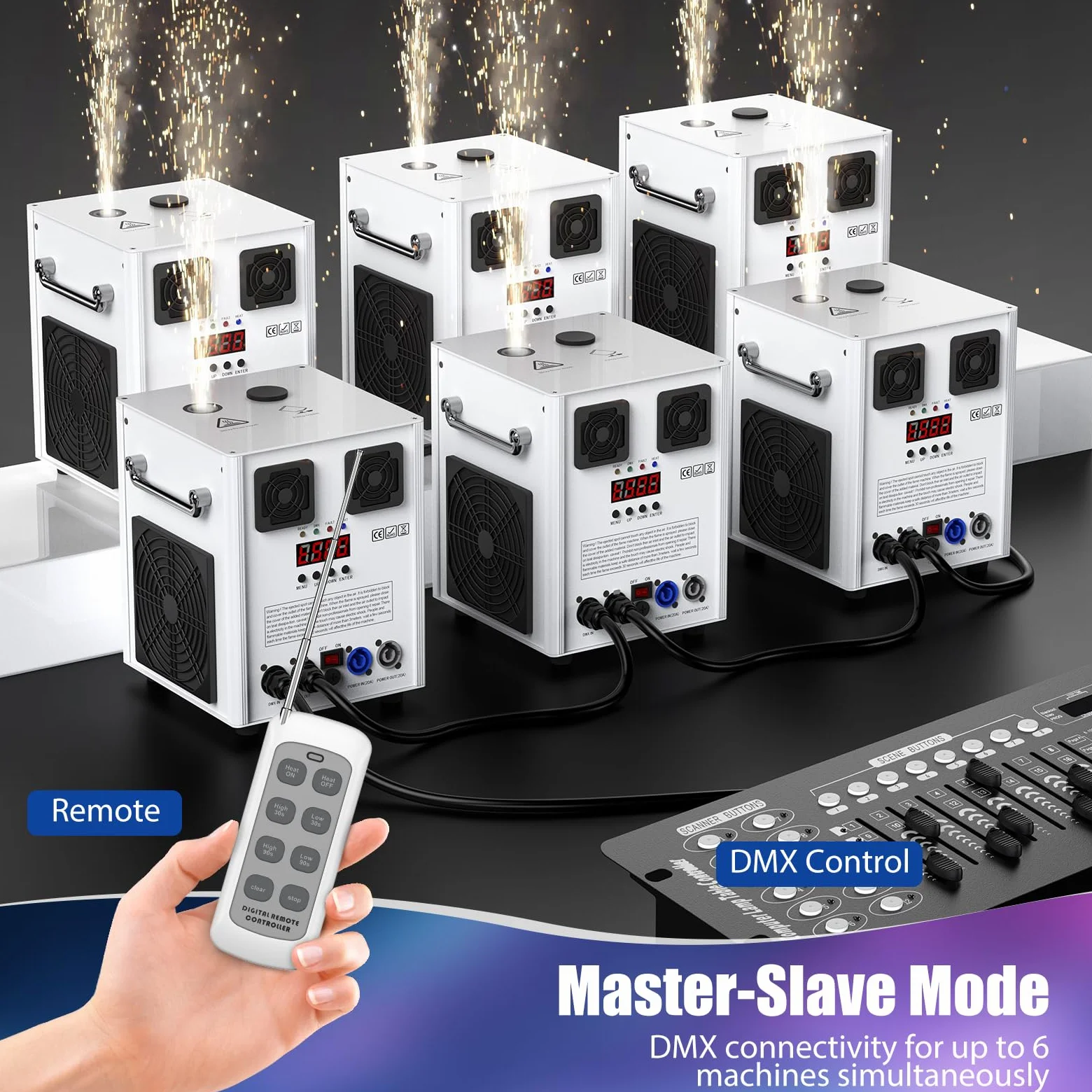 Macchine Pirotecniche, Macchine Bianche di Effetto Speciale 1000W con la Macchina Della Scintilla del Telecomando Senza Fili d-mx512 per i Matrimoni di Halloween della Festa di Palcoscenico (1 pezzo)