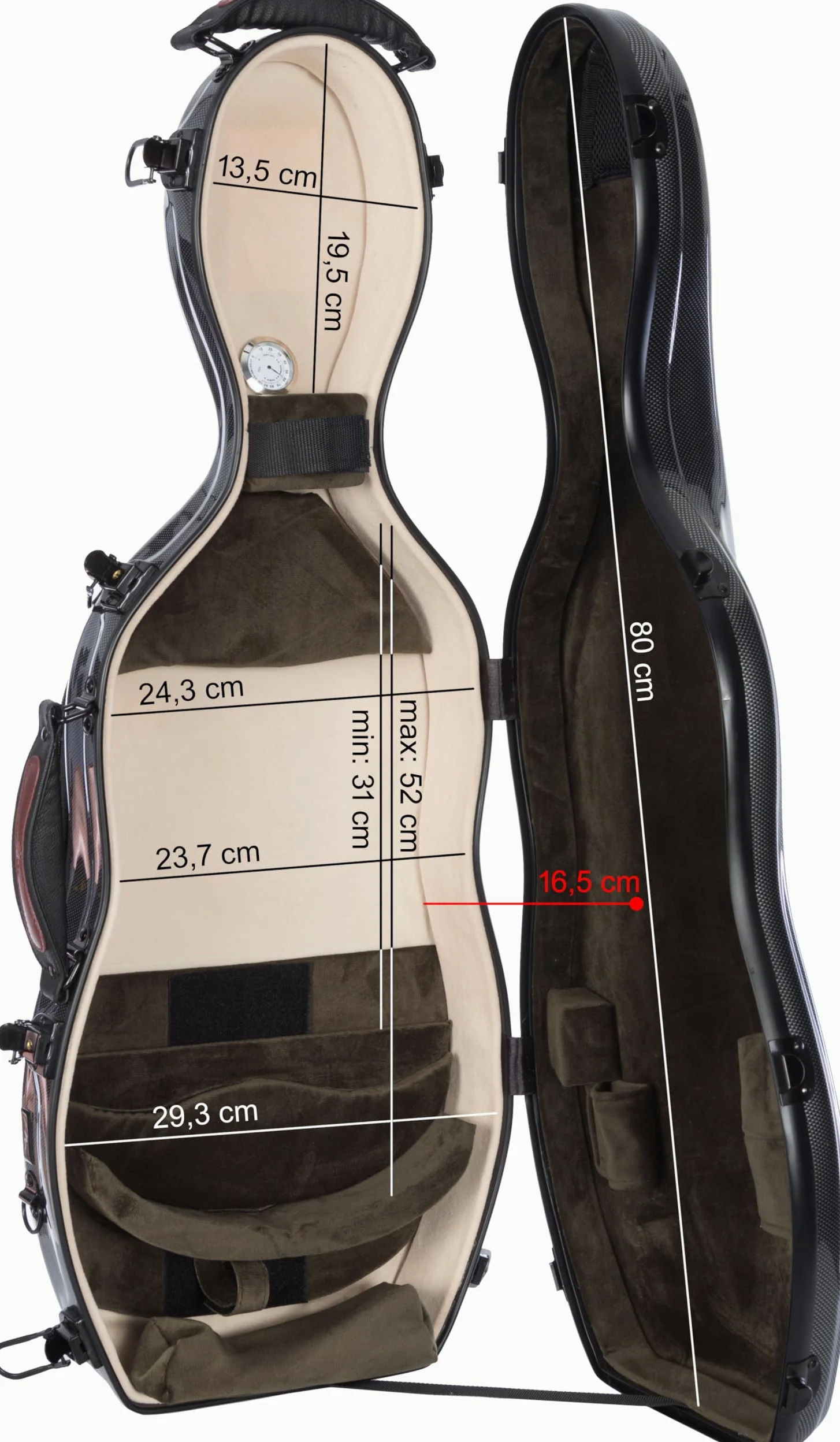 M-Case Custodia per Viola Fiberglass 38-43 Ultra Light point nero - oliva borsa musicale