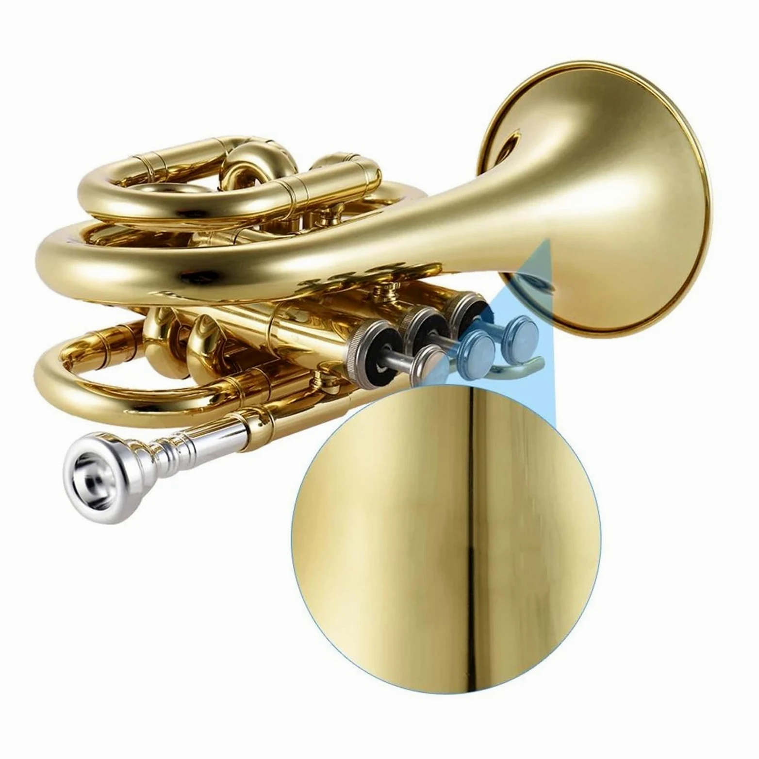 Trombette Mini Tromba Tascabile Sib Flat Strumento A Fiato In OttoneGuanti Panno Custodia Per Il Trasporto Strumento Tromba In Ottone
