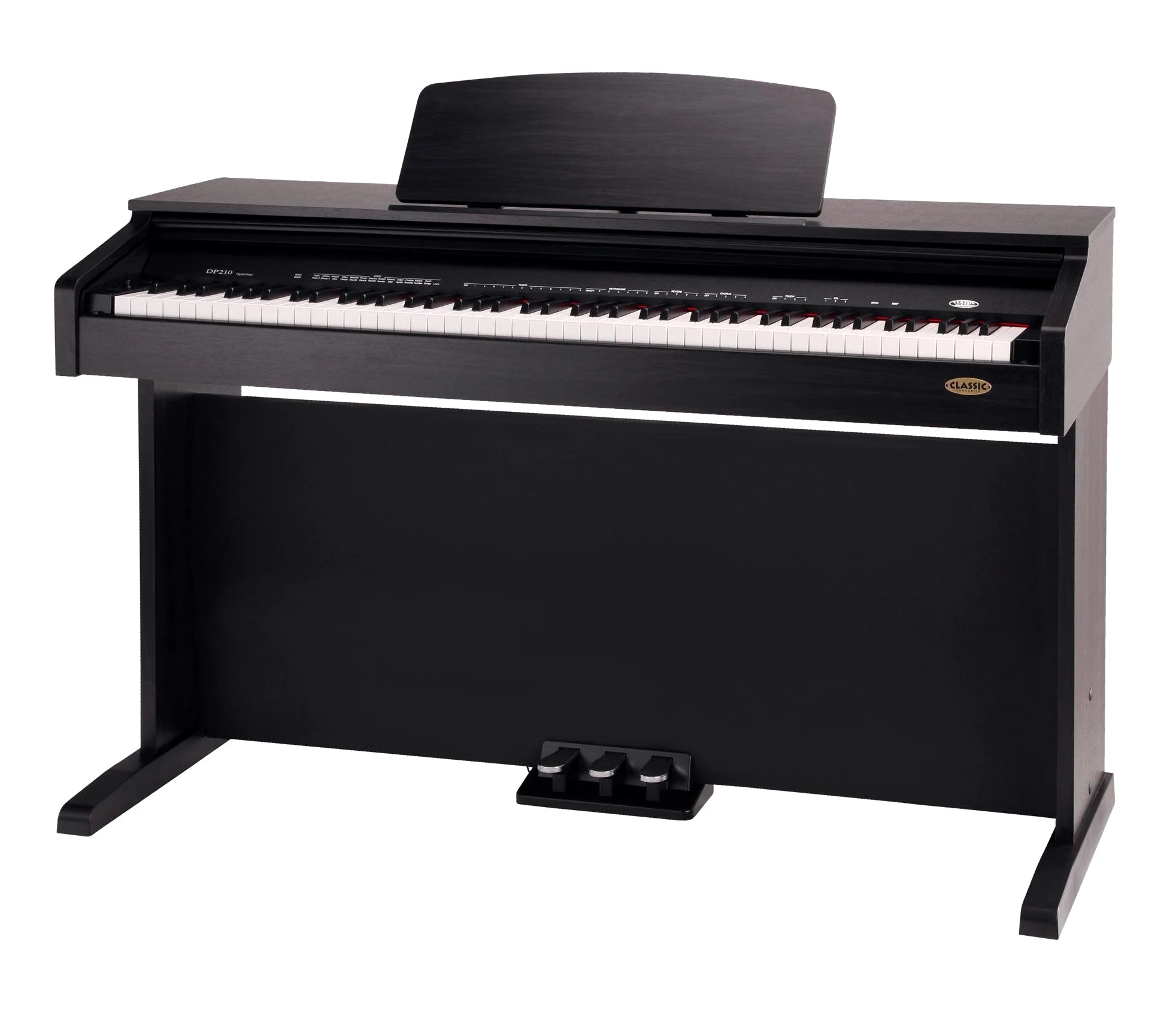 Classic Cantabile DP-210 RH E-Piano Palissandro, Polifonia a 64 voci | Tastiera HA-88-S500 con 88 tasti a meccanica a martelletti, Soft, Medio, Hard, 1 brano demo interno, 26 suoni WMA, 2 x cuffie
