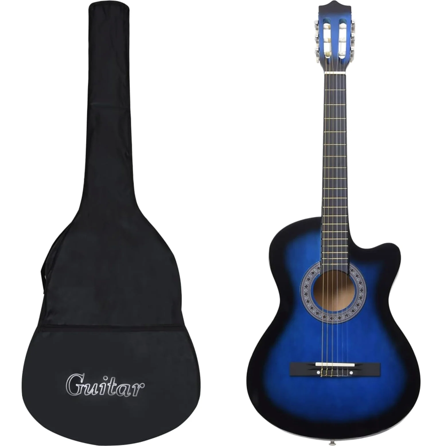 Lechnical Set Chitarra Classica Western 12 pz con 6 Corde Blu 38",Arte e Svago,Hobby e Arti Creative,Strumenti Musicali,Strumenti a Corda,Chitarre-70135