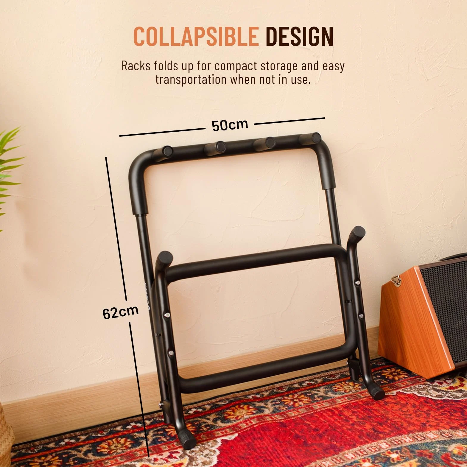 CAHAYA Supporto per chitarra multipla espositore per chitarra acustica pieghevole per 3 chitarre