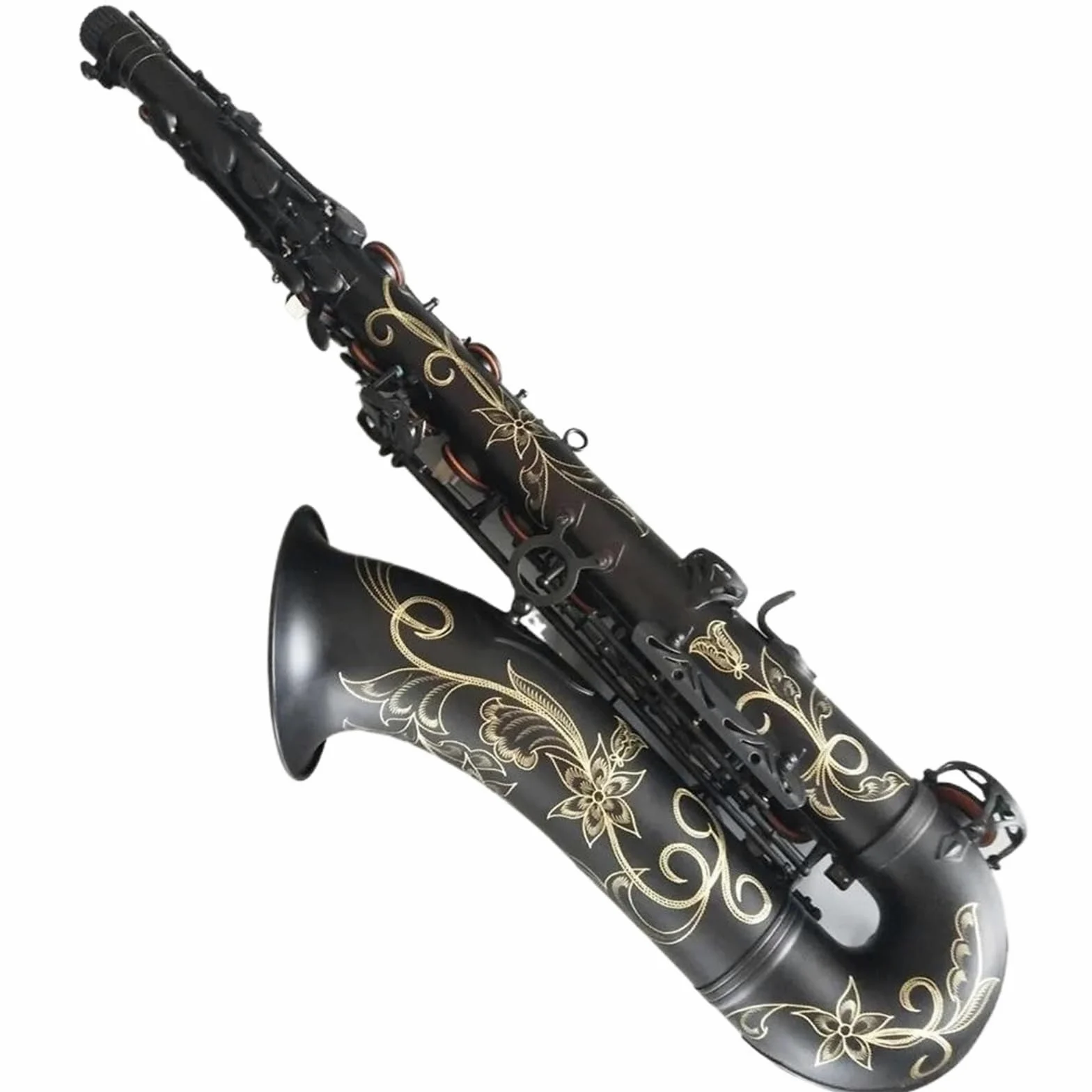sassofono Sassofono Tenore Strumento Musicale Professionale Che Suona Il Sax Tenore Nero Opaco