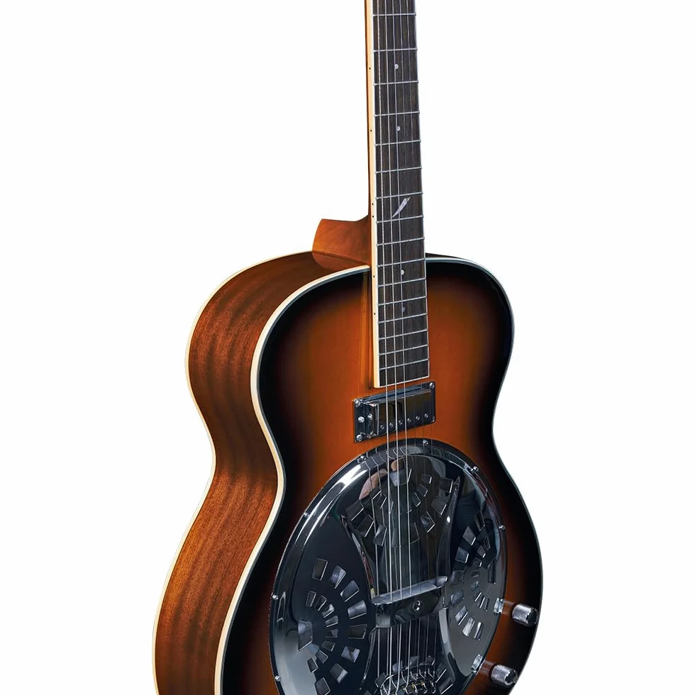 EKO GUITARS - Resonator, Chitarra Resofonica, Top in Abete, Fasce e Fondo in Mogano Sapeli Laminato, Manico in Mogano, tastiera a 20 Tasti in South American Roupanà, Colore Sunburst