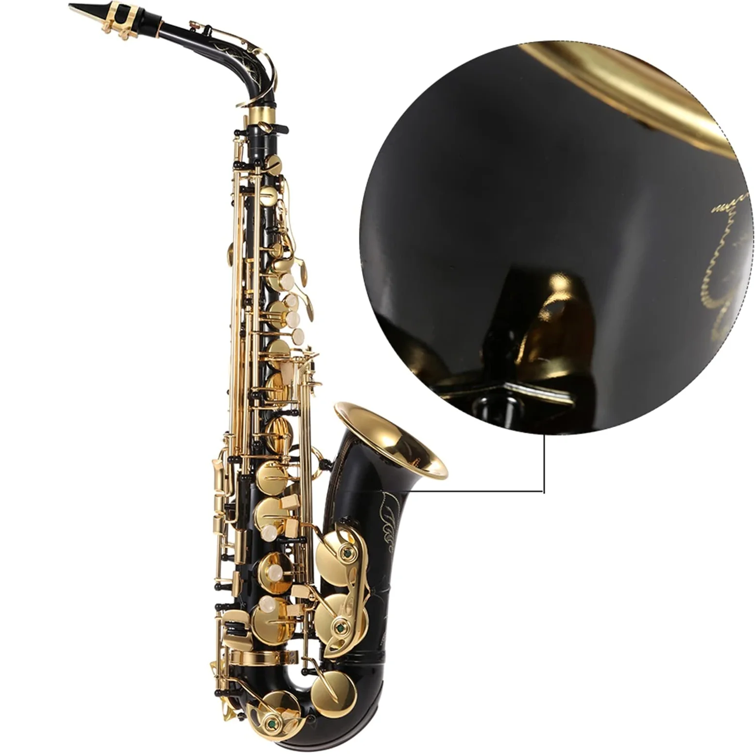 Sassofono MIB Sassofono Contralto Ottone Laccato Oro Mi Piatto Sax Strumento A Fiato Sassofono principiante
