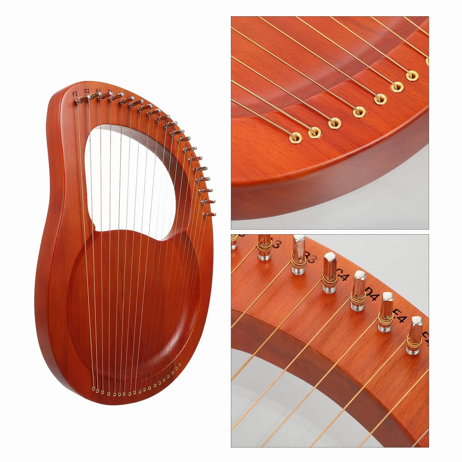 Arpa in Legno Corde Strumento Musicale Corde Portatile Chiave Di Accordatura in Legno Massello
