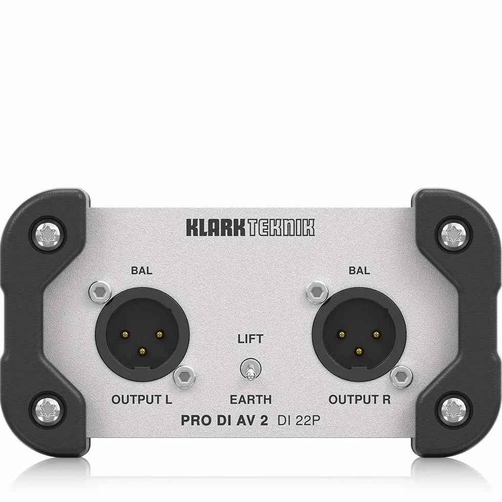 Klark Teknik PRO DI AV 2 DI 22P Stereo DI Box passivo con trasformatori Midas e gamma dinamica estesa