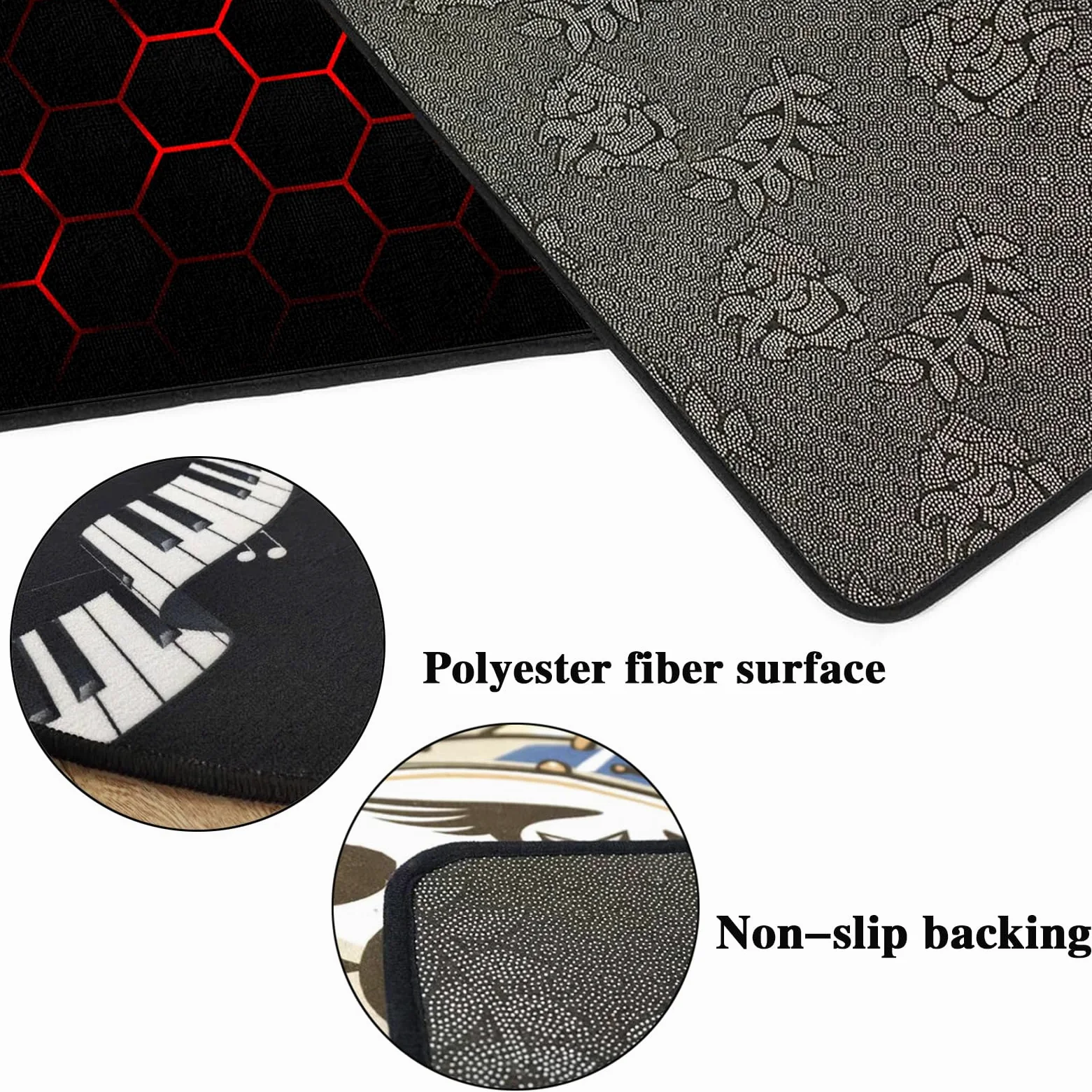 Tappeto Batteria Insonorizzato, Tappeto per Batteria, Drum Carpet per Batteria Elettronica, Assorbimento degli Urti Antiscivolo Pad, Drum Tappeto per Musica Pratica E Performance 200 x 160 cm