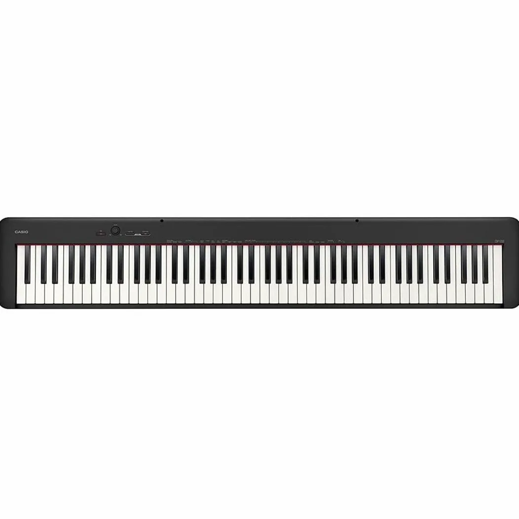 Set Completo per Casio CDP-S110 Black - Piano Digitale 88 Tasti Pesati con Borsa Imbottita a Tracolla con logo MusicalStore2005 Ricamato, Alimentatore e Pedale