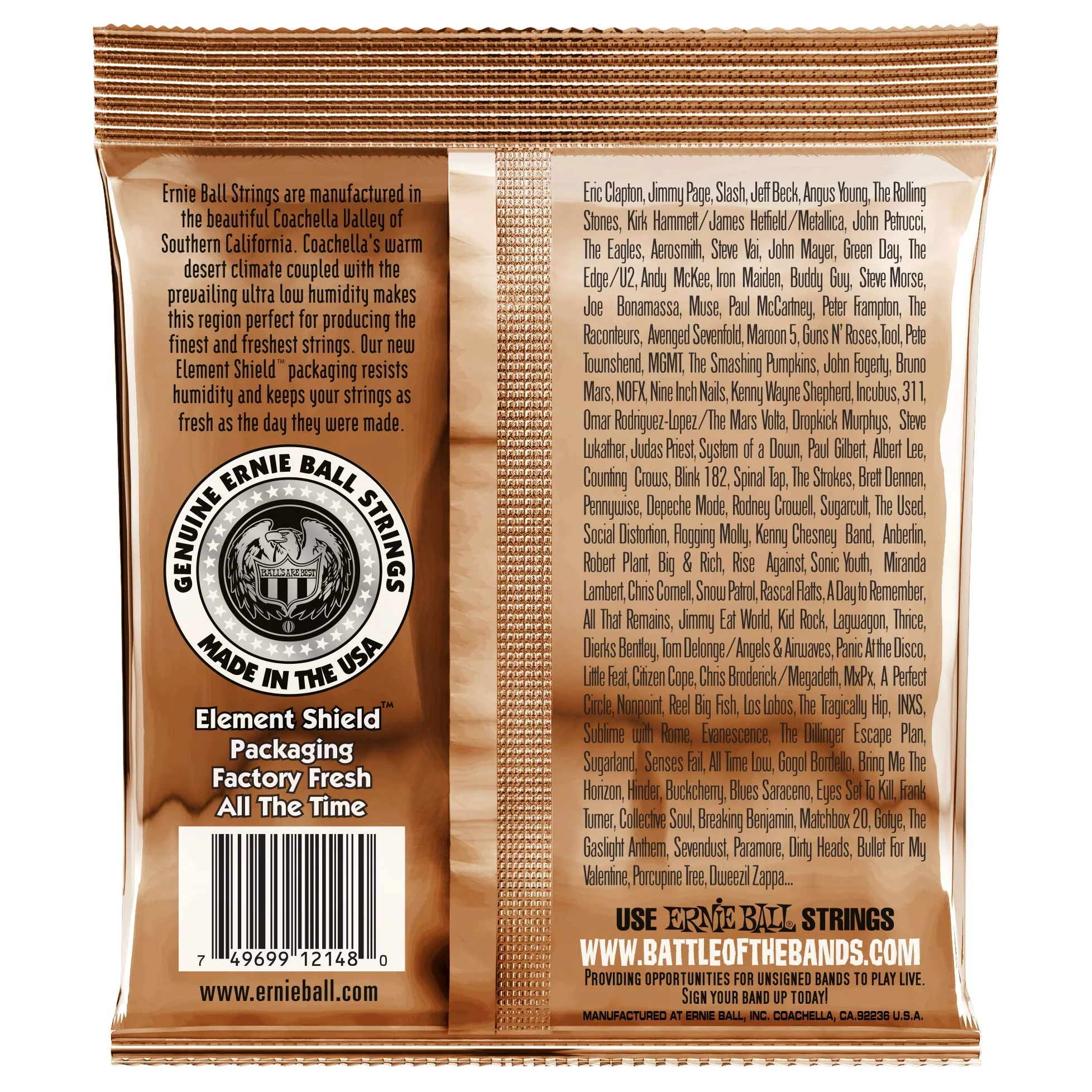Ernie Ball 2148 - Confezione da 5 corde per chitarra acustica in bronzo fosforoso, 11-52