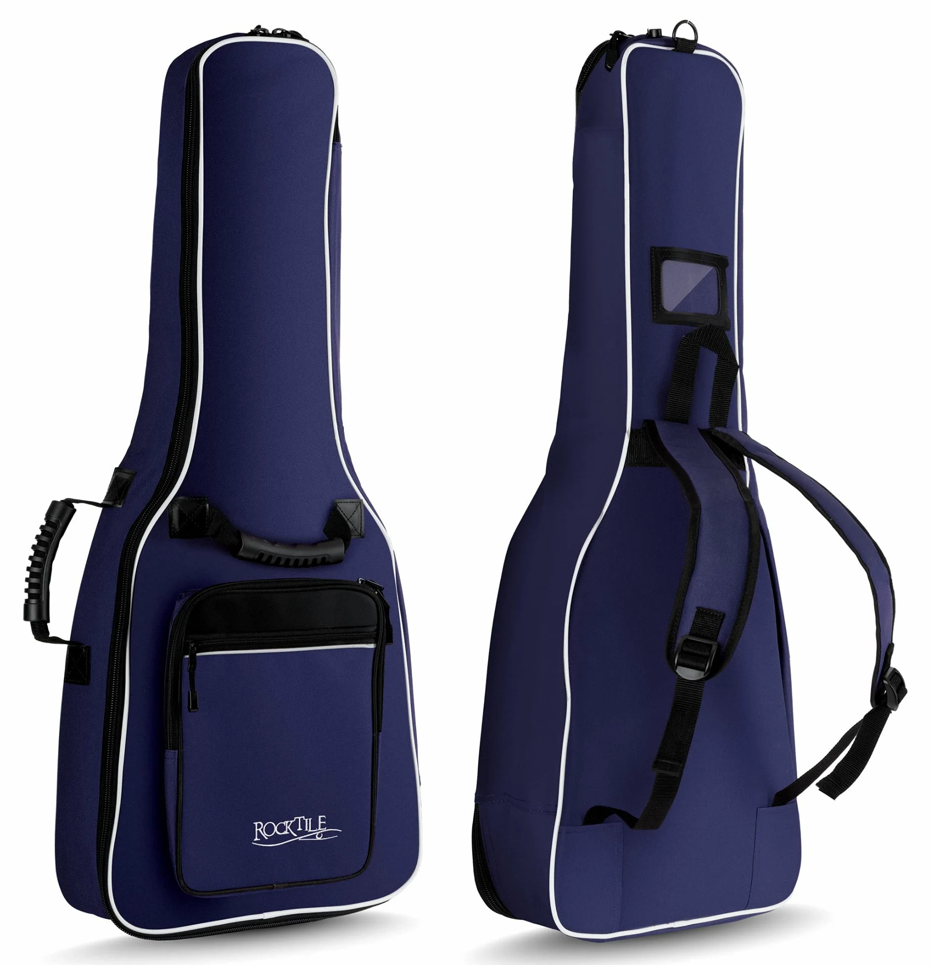 ROCKTILE Custodia Per Chitarra Classica 1/2 (gigbag imbottito, imbracatura zaino, 2 tasche esterne) blu