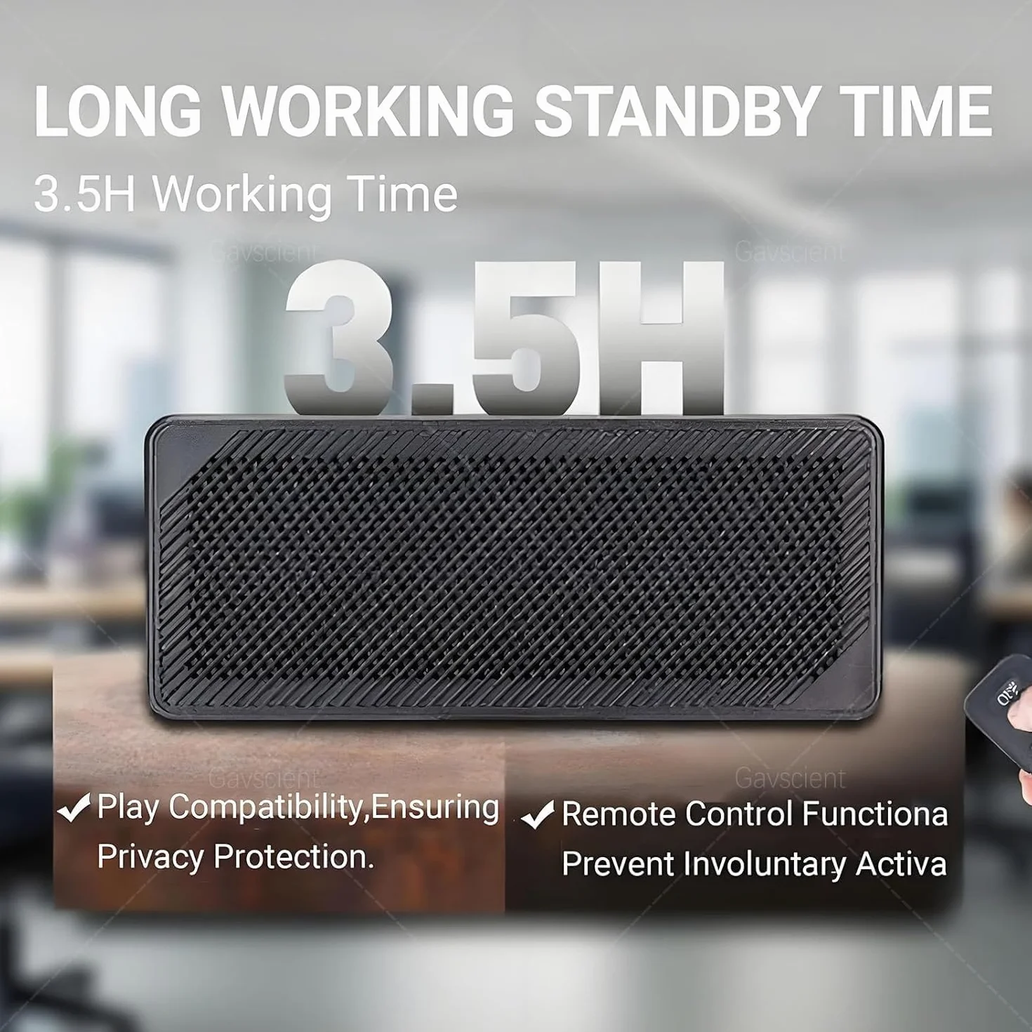 Jammer microfono ad attivazione vocale portatile, dispositivo anti-registrazione a ultrasuoni, scudo di interferenza a 270° per riunioni sicure e uso in ufficio