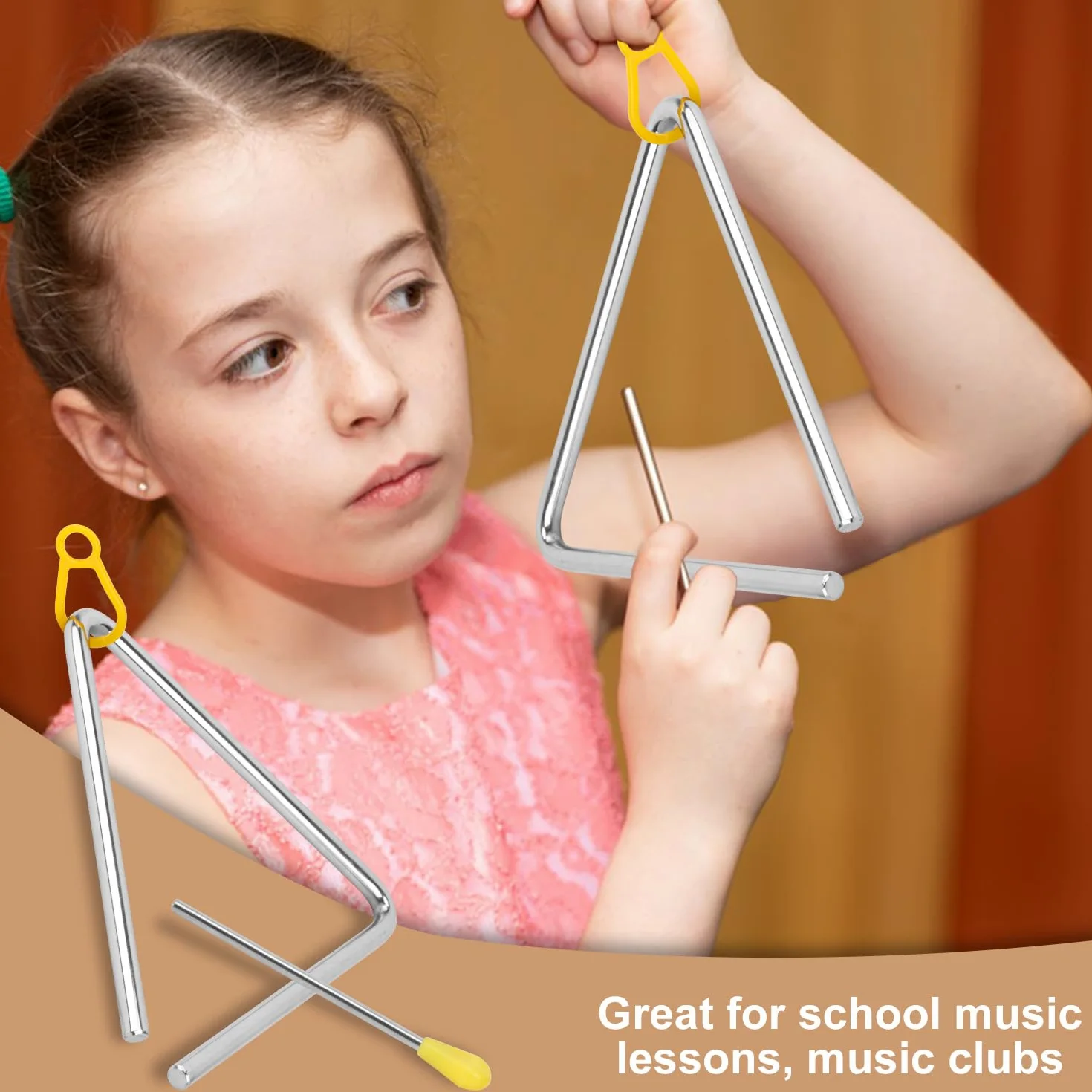 20 strumenti a percussione triangolari da 15,2 cm, strumento triangolare con percussione, strumento a triangolo a percussione ritmica per lezioni di musica, concerti, performance di band