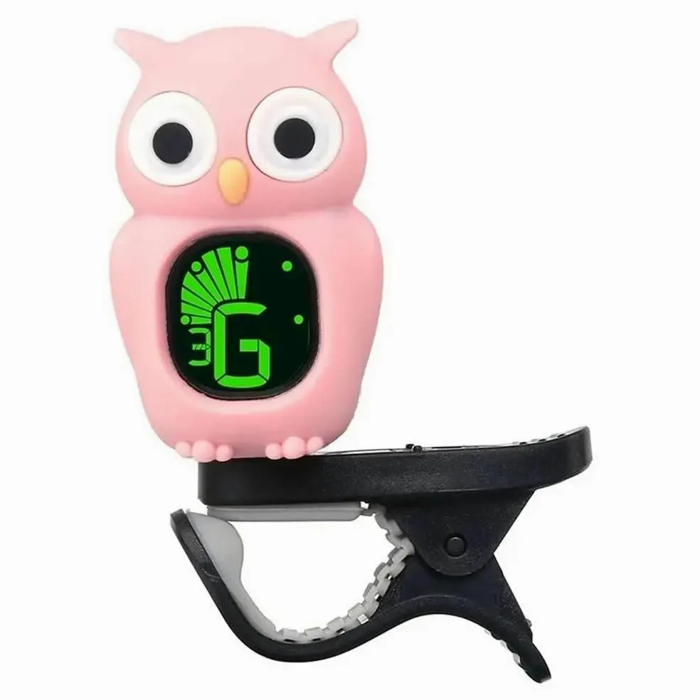 Accordatore a clip gufo Display LCD accordatore for chitarra mezzitoni Chitarra basso Ukulele violino (Color : Pink)