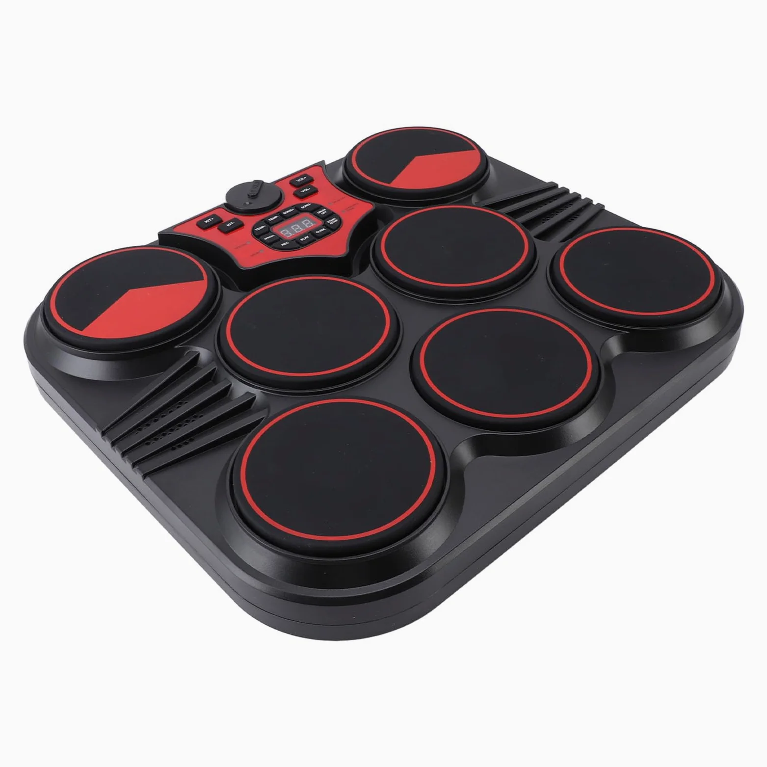 Set di batteria elettronica 7 pad, pad per batteria elettrica da tavolo, ritmi multisuono con batteria ricaricabile USB, kit di batteria digitale portatile per professionisti