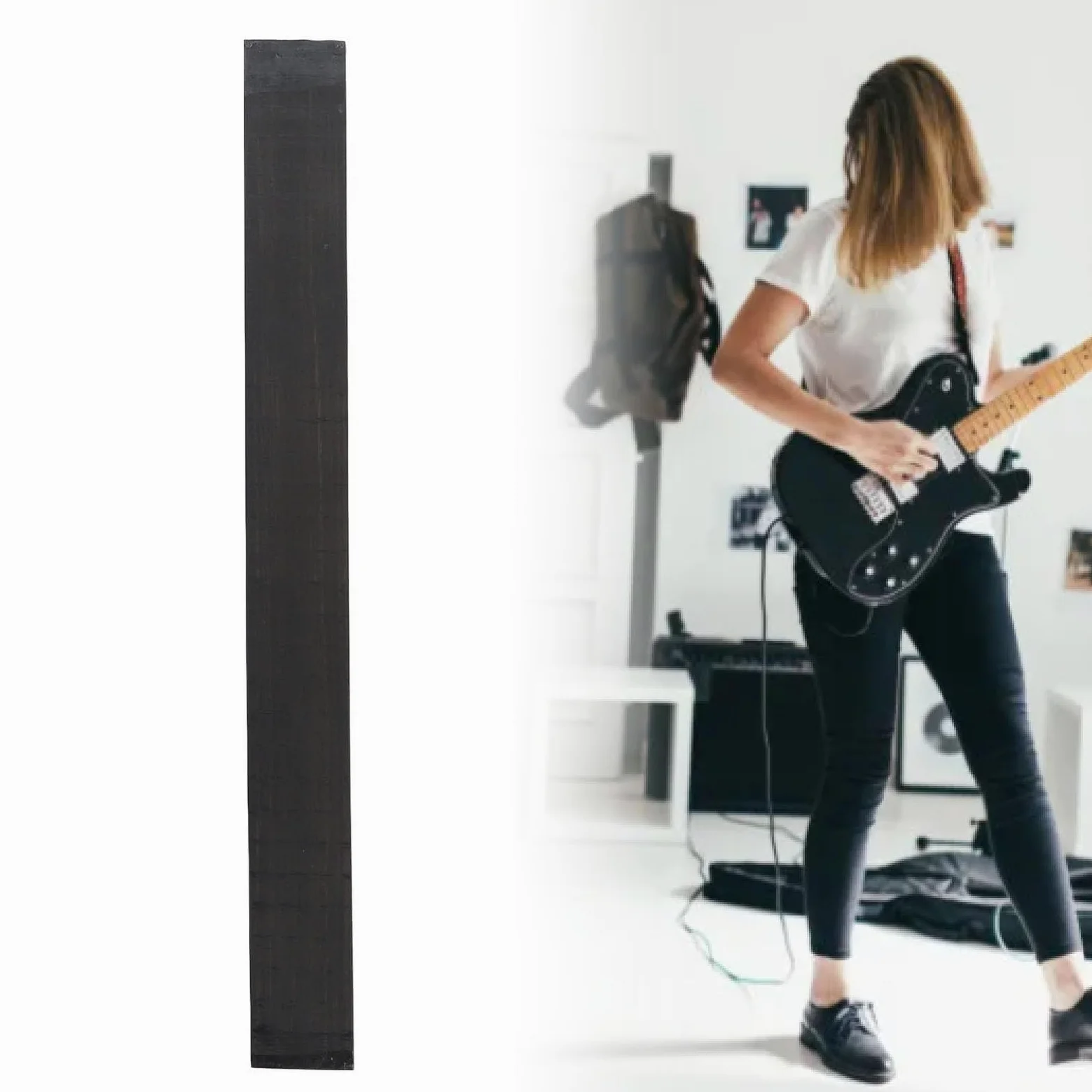 Alomejor Tastiera per Basso Elettrico Fai da Te, Sostituzione di Strumenti a Corde per Chitarra Elettrica (BLACK)